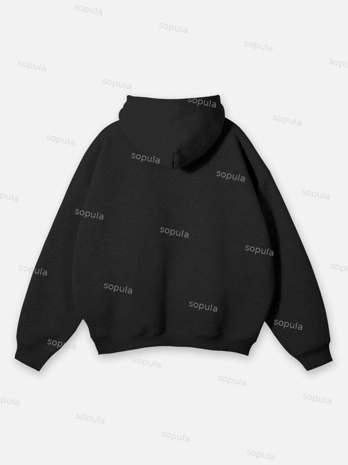 Sopula Vintage Street Portrait Graphic Hoodie Product Image