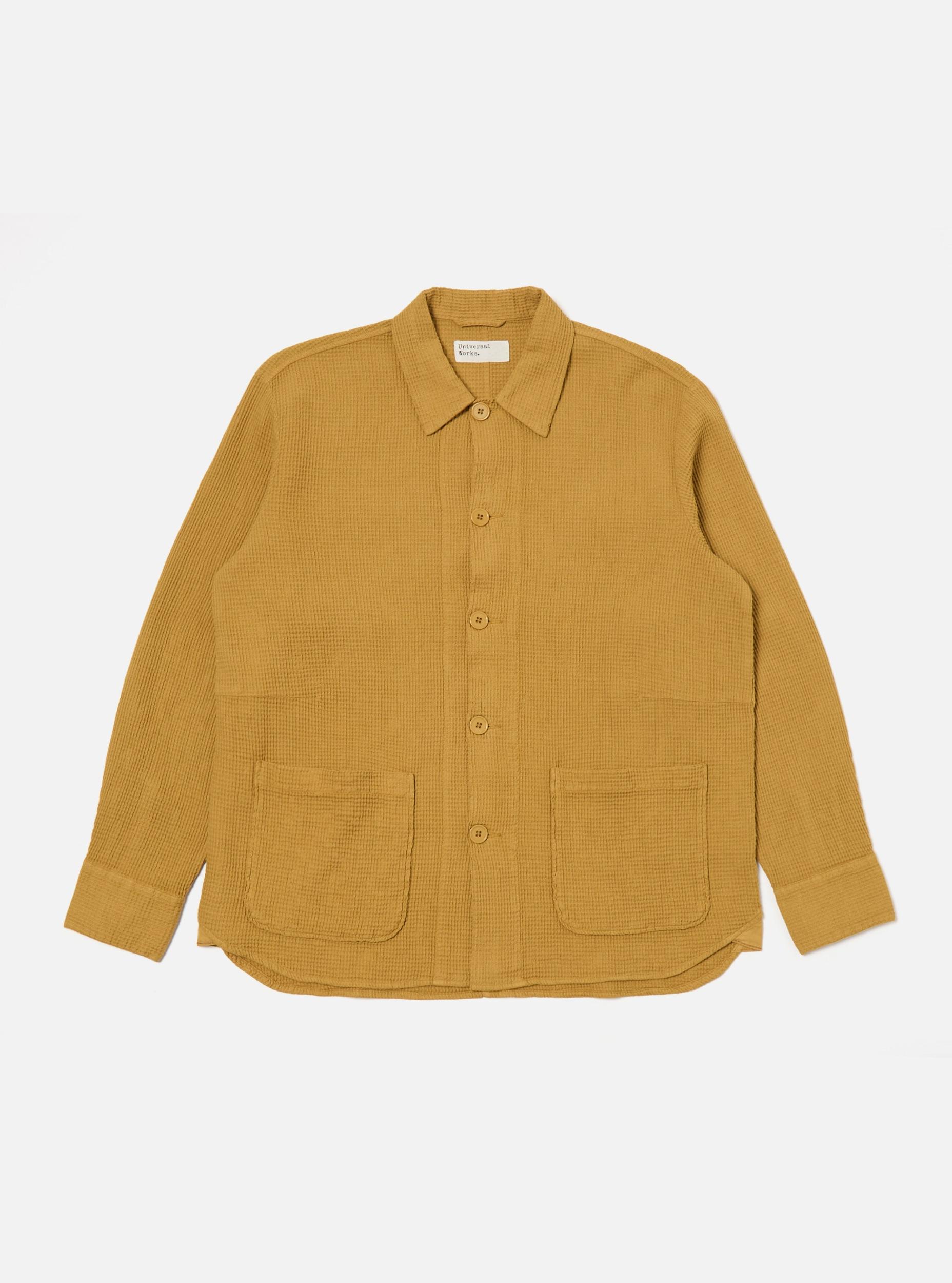 Universal Works Travail Overshirt in Camel Japanese Waffle Product Image