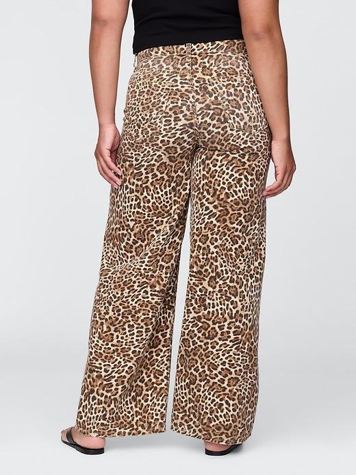 Mid Rise UltraSoft Leopard Baggy Jeans Product Image