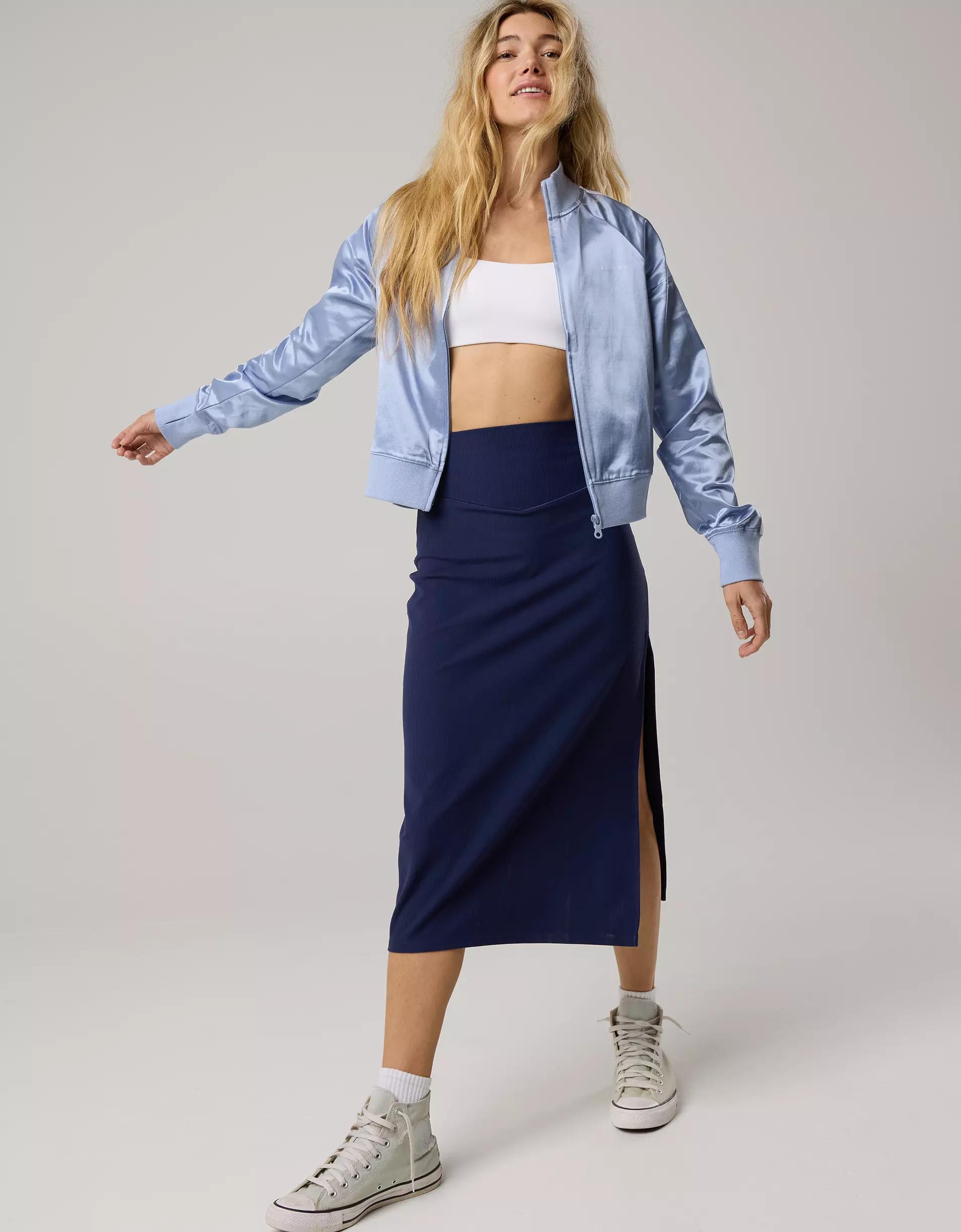 OFFLINE By Aerie Real Me XTRA Ribbed Midi Skirt Product Image