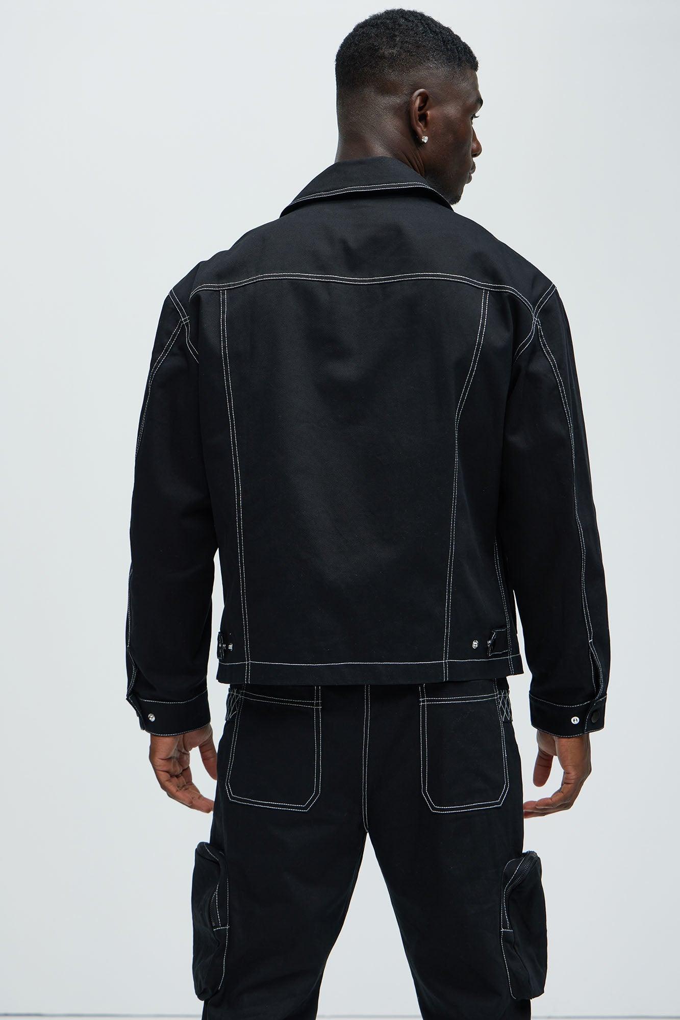 Galactic Zip Up Work Jacket - Black Product Image