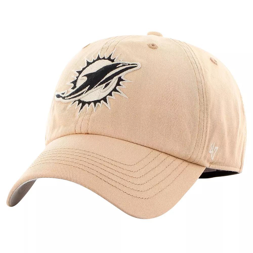 Men's '47 Khaki Miami Dolphins Dusted Relaxed Franchise Fitted Hat, Size: Medium, Beig K Product Image