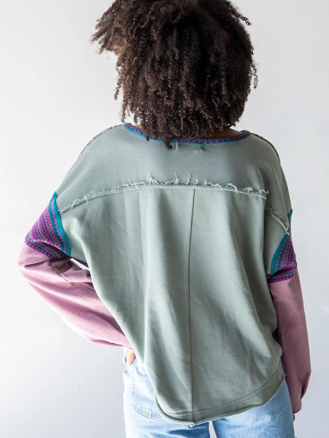 Knit Trim Sweatshirt Product Image