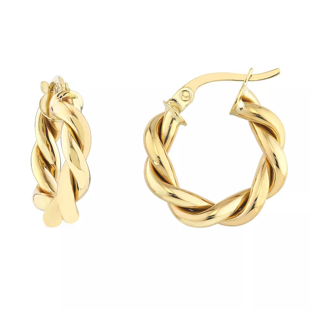 10k Gold Braided Tube Drop Earrings, Women's Product Image