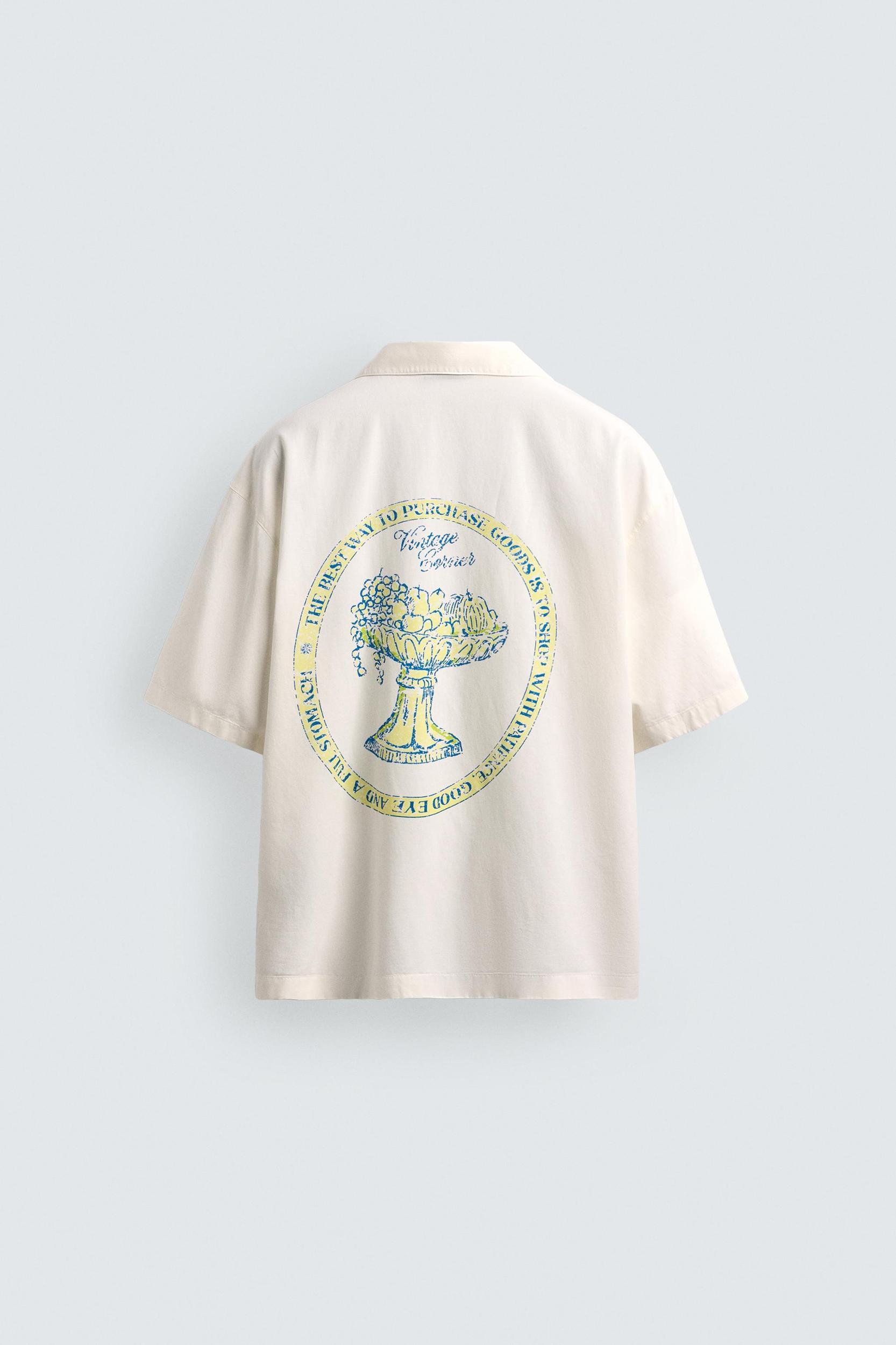 RELAXED FIT LYOCELL - COTTON PRINTED SHIRT Product Image