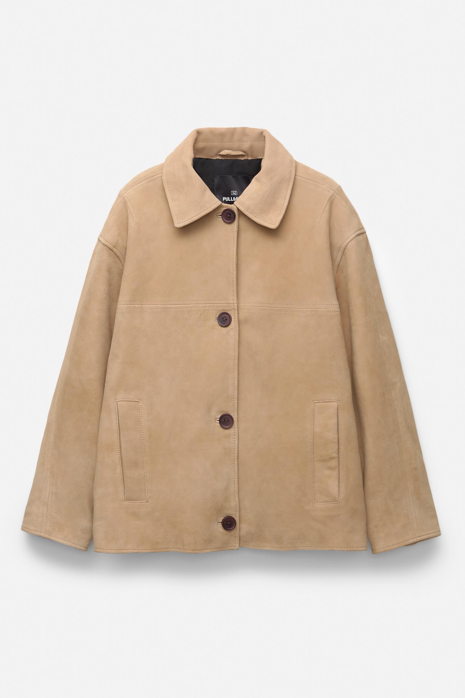 100% suede leather jacket Product Image