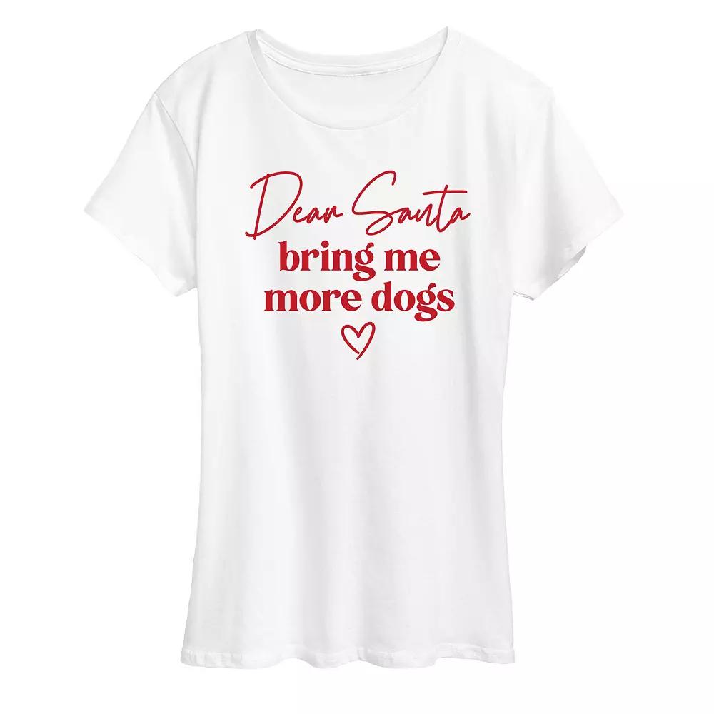 Women's "Bring More Dogs Santa" Christmas Graphic Tee, Girl's,  Product Image