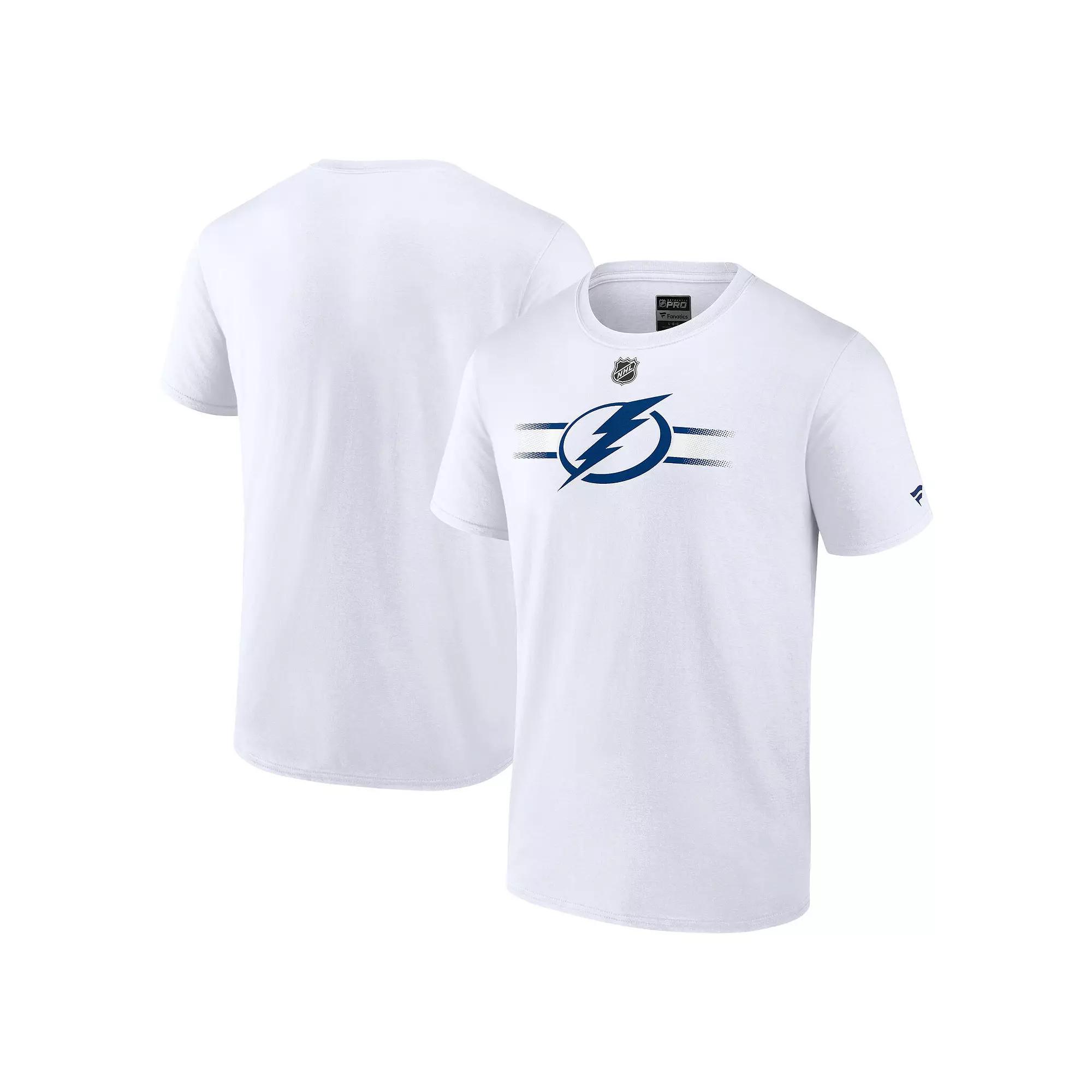 Men's Fanatics Branded  White Tampa Bay Lightning Authentic Pro Secondary Replen T-Shirt, Size: 2XL, Lgh White Product Image