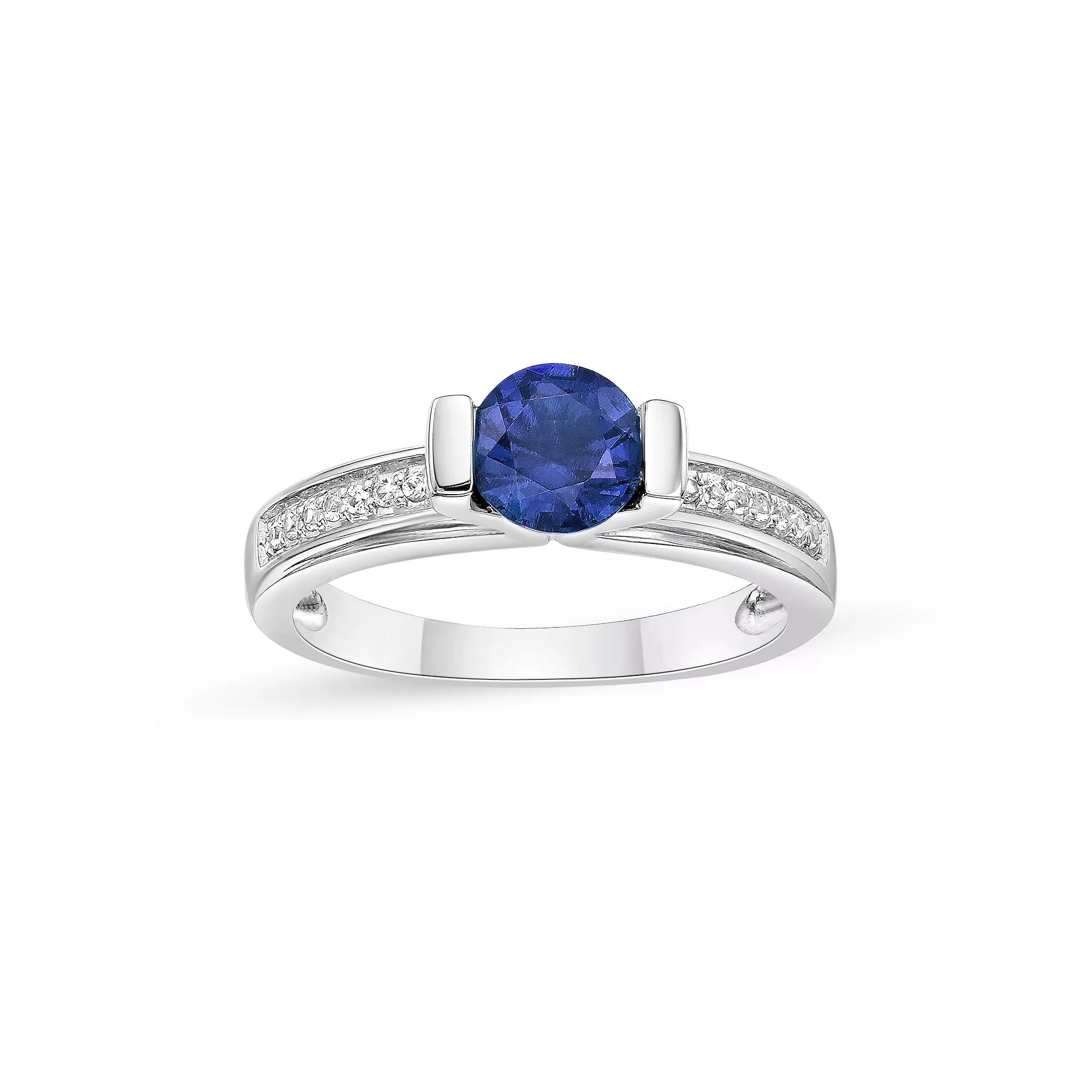 Gemminded Sterling Silver Lab-Created Gemstone & Lab-Created White Sapphire Ring, Womens Sterling Cr Blue Product Image