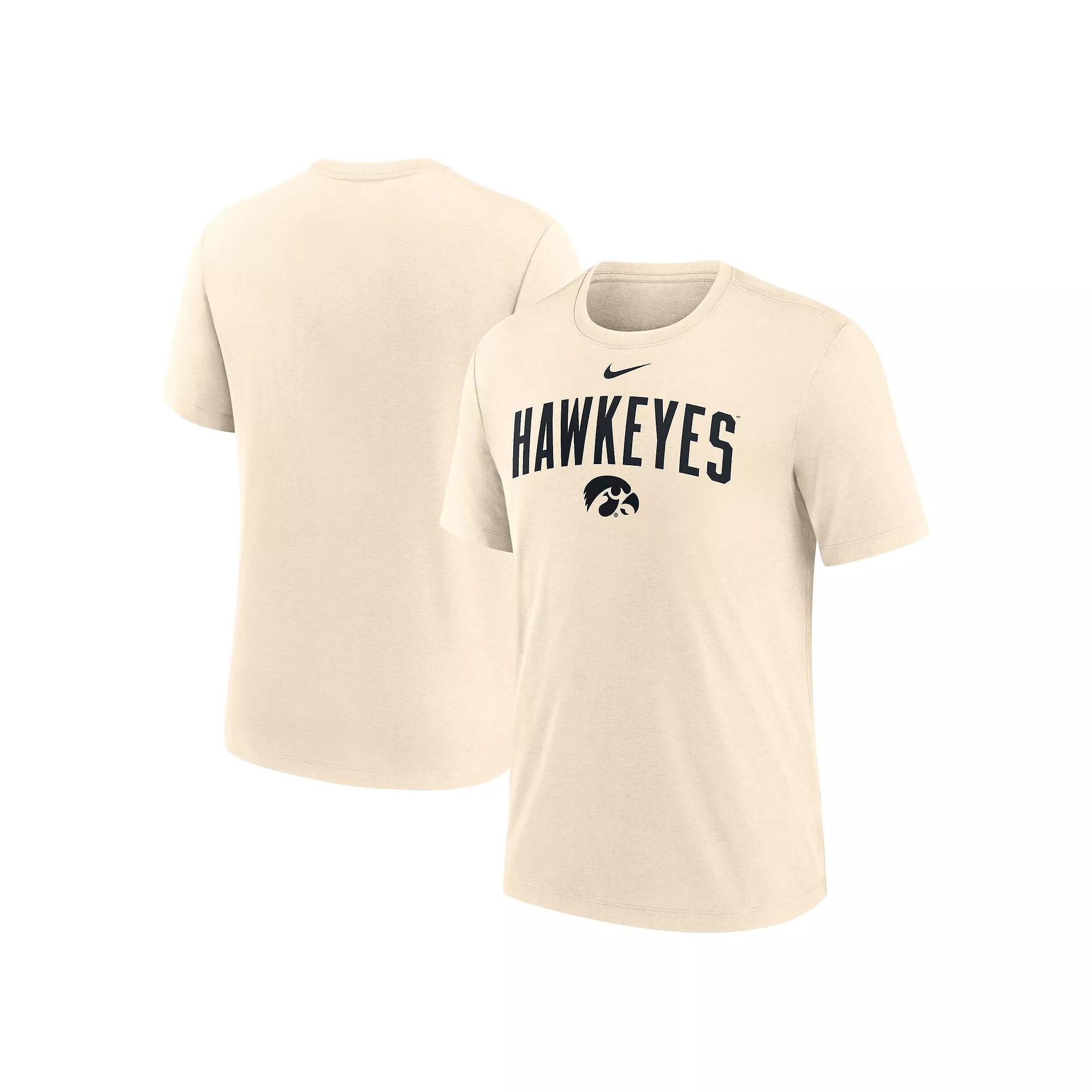 Men's Nike Cream Iowa Hawkeyes Natural Arch Logo Triblend T-Shirt,  Product Image
