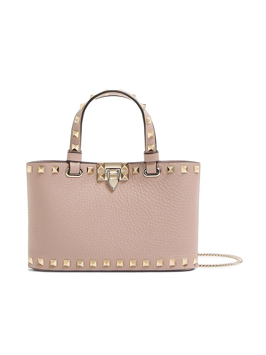 Womens Mini Rockstud Shopping Bag in Grainy Calfskin Product Image