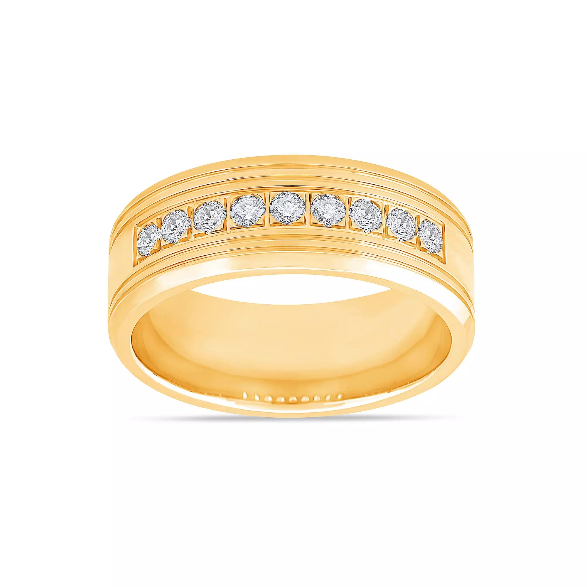 Galaxie Solaire 10k Gold 3/8 Carat T.W. Lab-Grown Diamond Men's Ring, Size: 12 Product Image