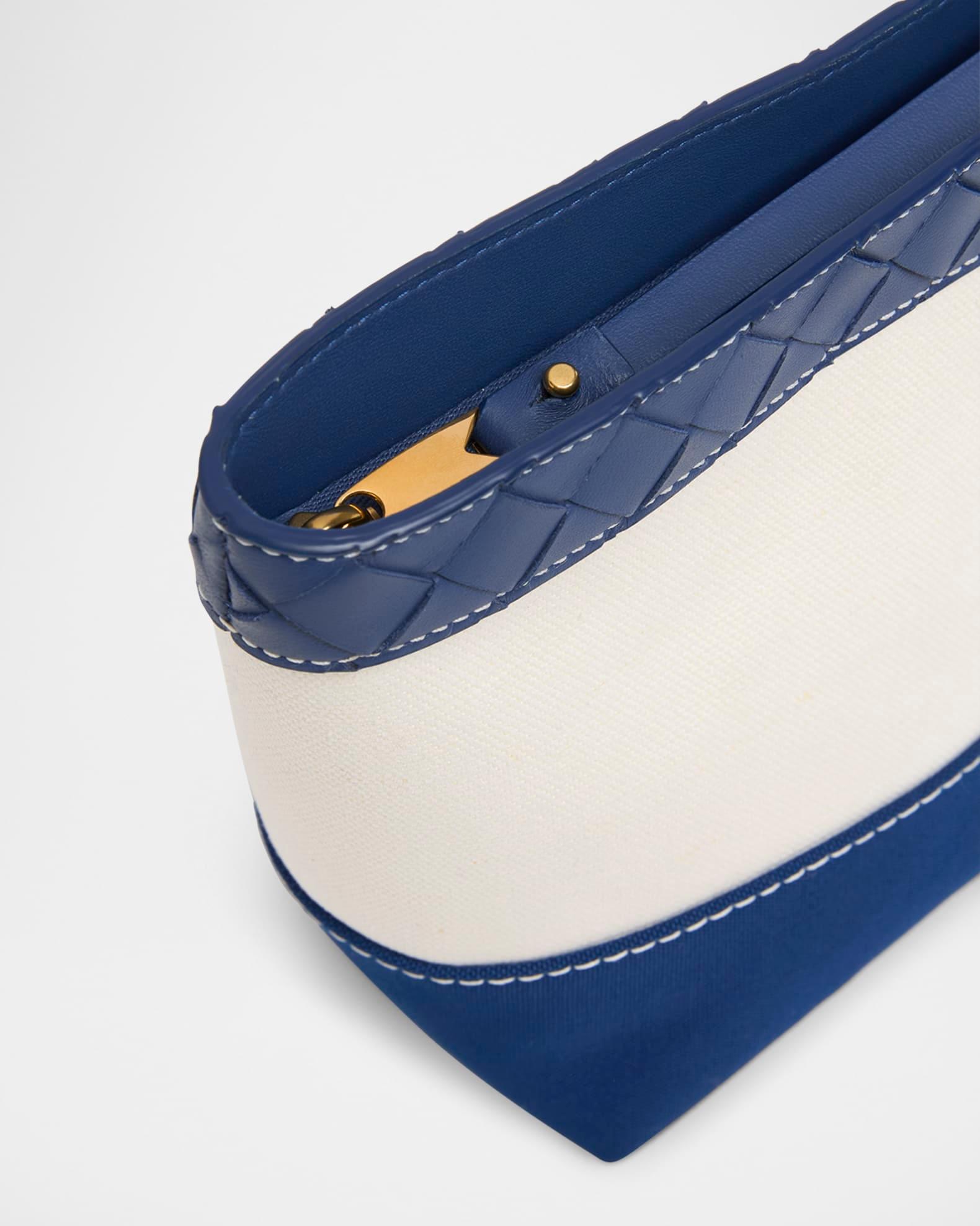 Leather-Trim Canvas Pouch Bag Product Image