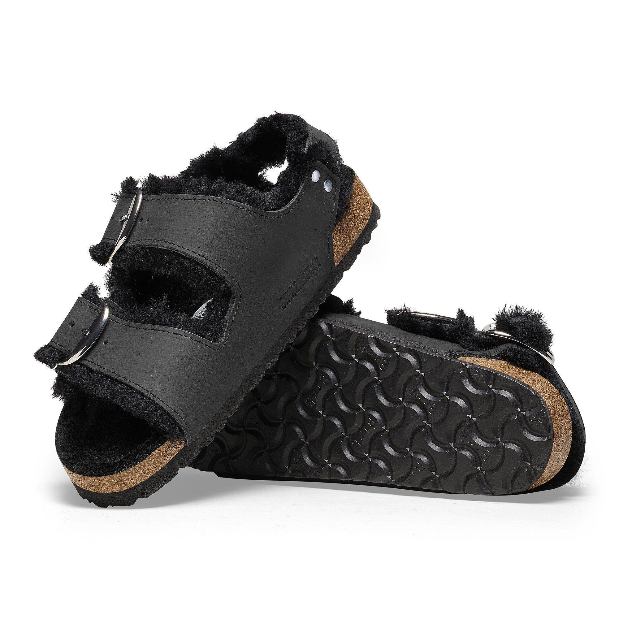 Milano Big Buckle Shearling Natural Leather Oiled Product Image