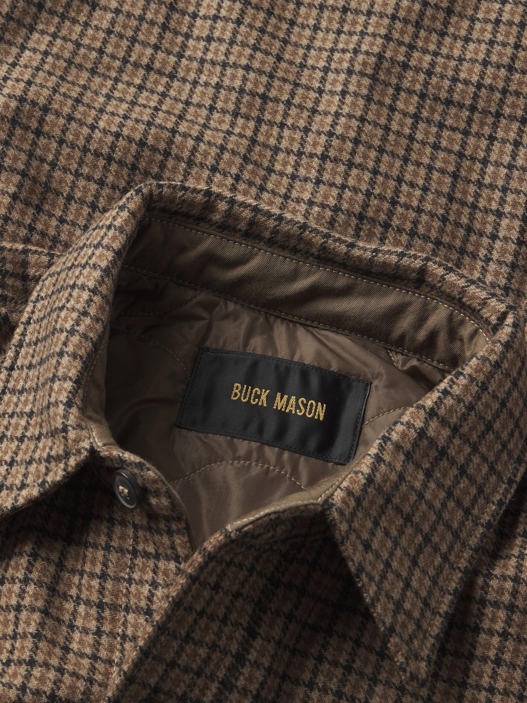 Golden Brown Gun Club Check Wool Plaid CPO Jacket Product Image