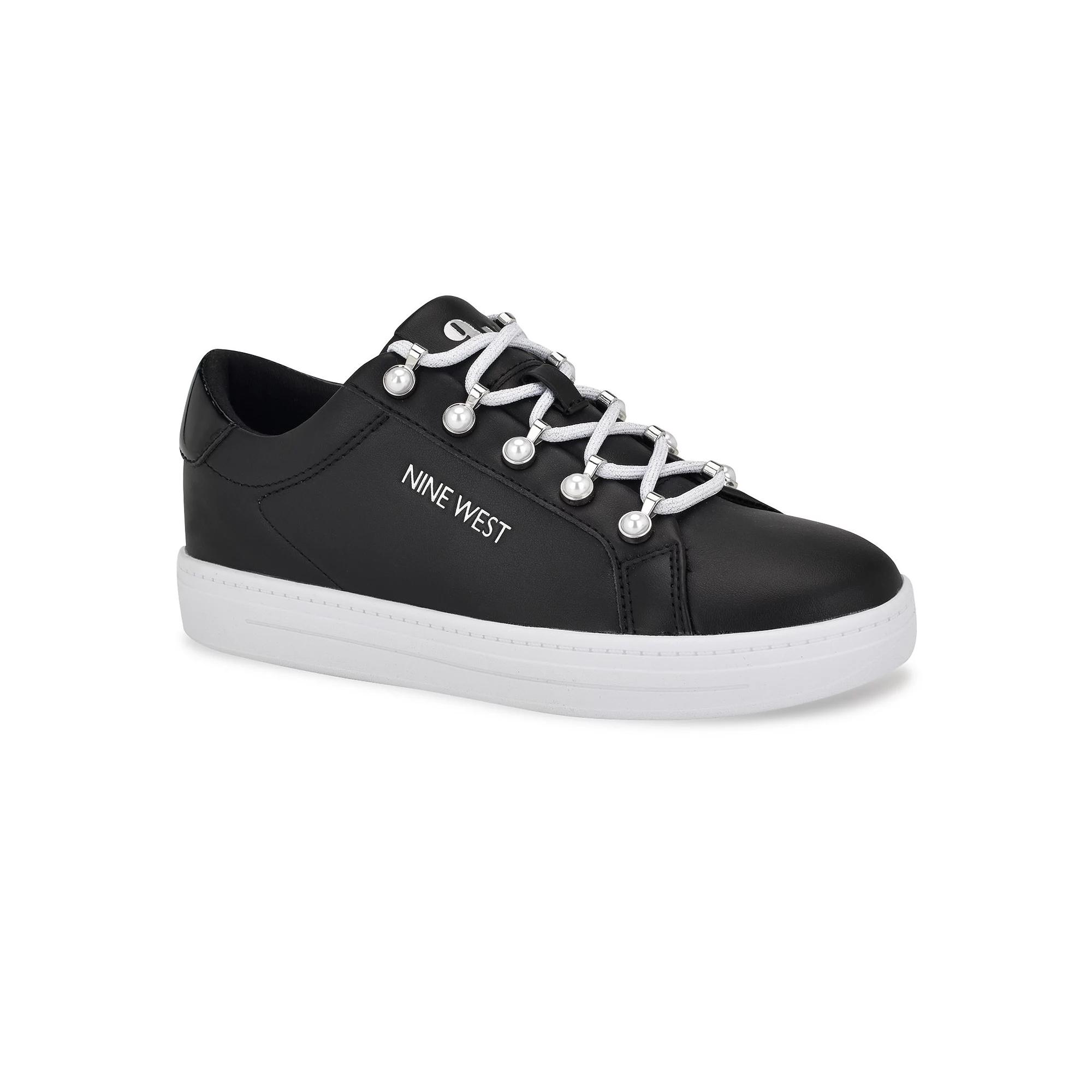 Nine West Paves Women's Platform Lace-Up Sneakers, Size: 8, Black Product Image