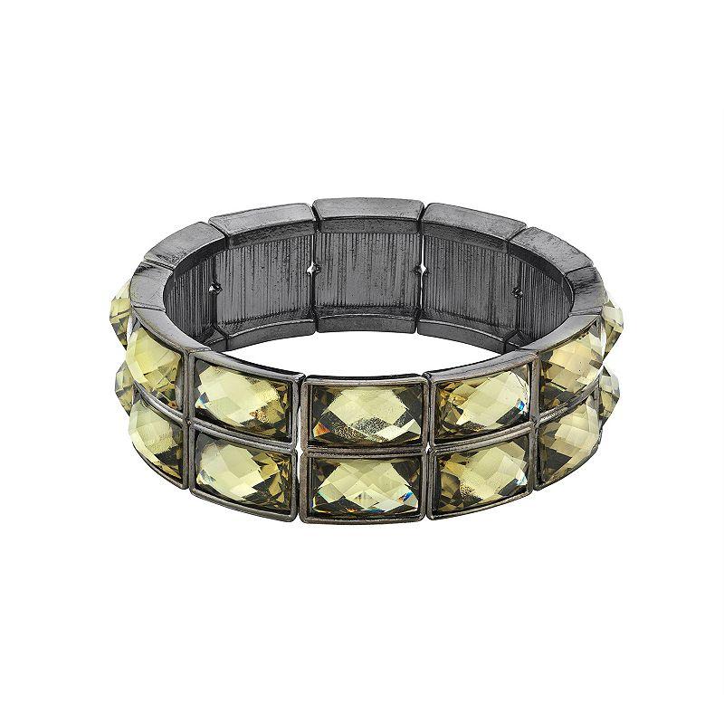 1928 Hematite Black Diamond Stretch Bracelet, Womens, Gray Product Image