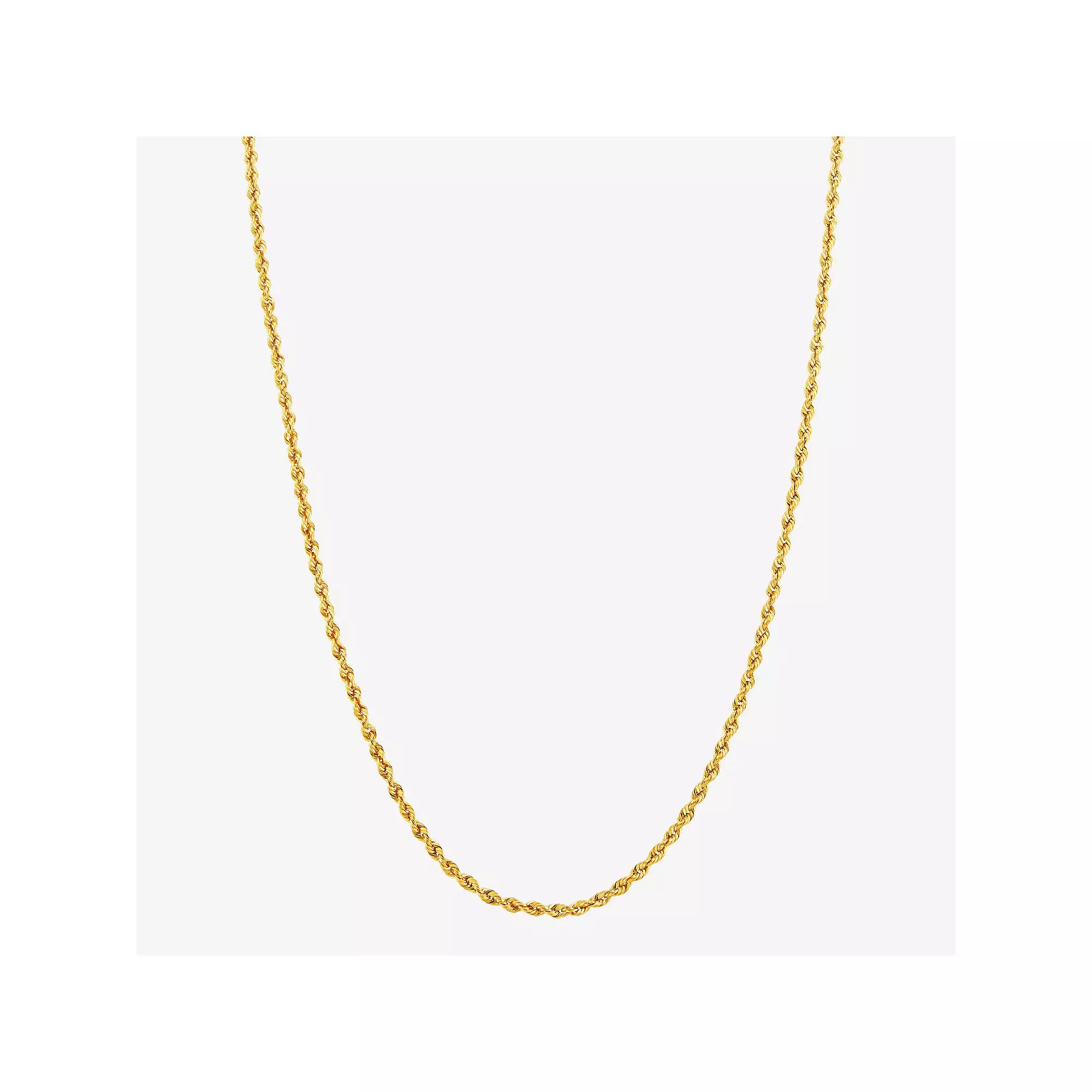 Everlasting Gold 10k Gold 1.85 mm Rope Chain Necklace, Womens Product Image