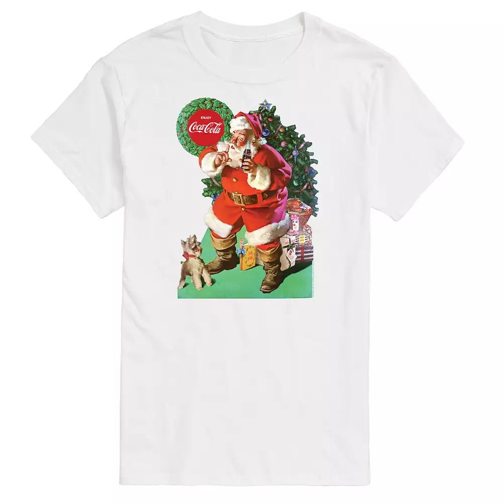 Men's CocaCola Vintage Santa With Dog Tee,  Product Image