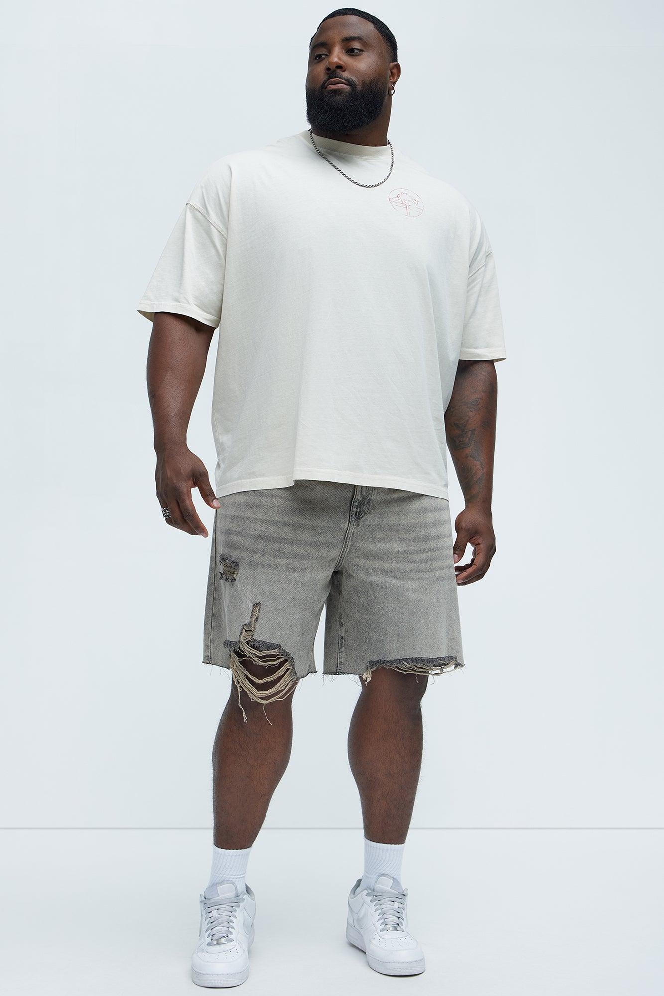 Los Palm Angeles Oversized Short Sleeve Tee - Cream Product Image