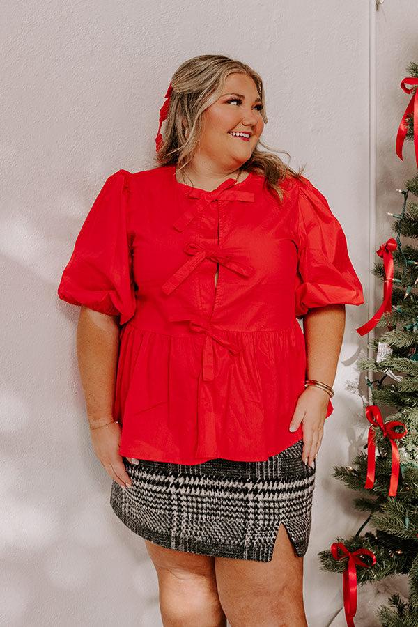 Flirty Feels Front Tie Top Curves Product Image