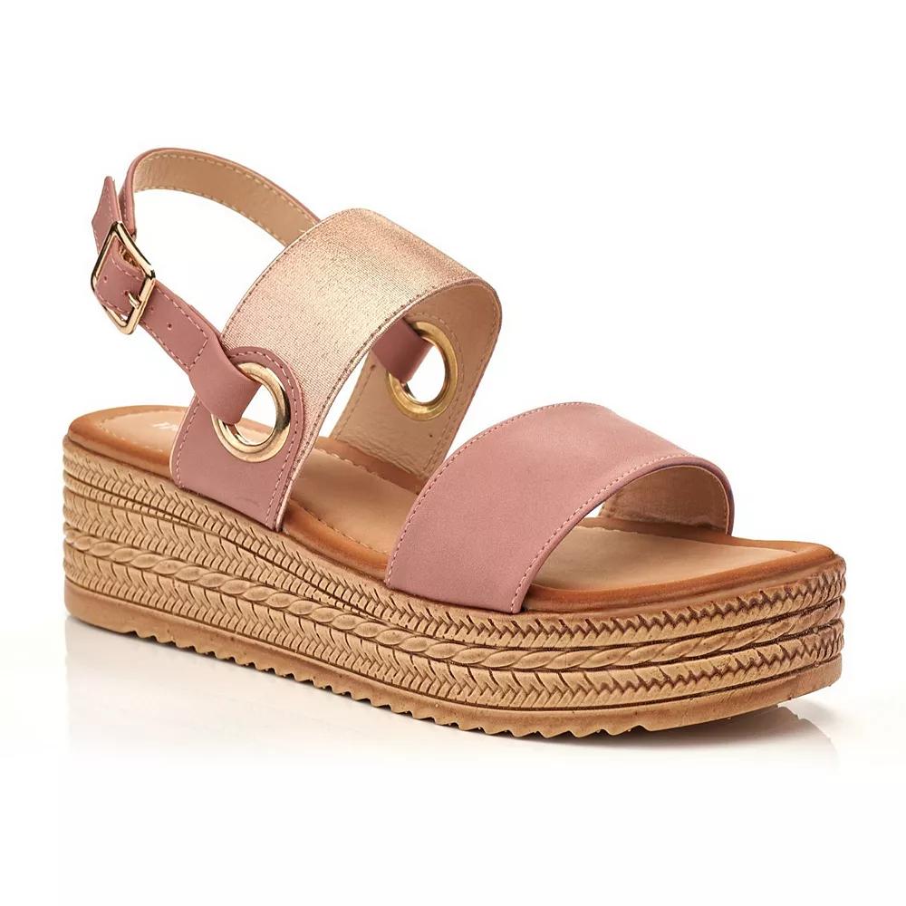 Henry Ferrera Monica Women's Wedge Sandals, Size: 10, Gold Pink Product Image