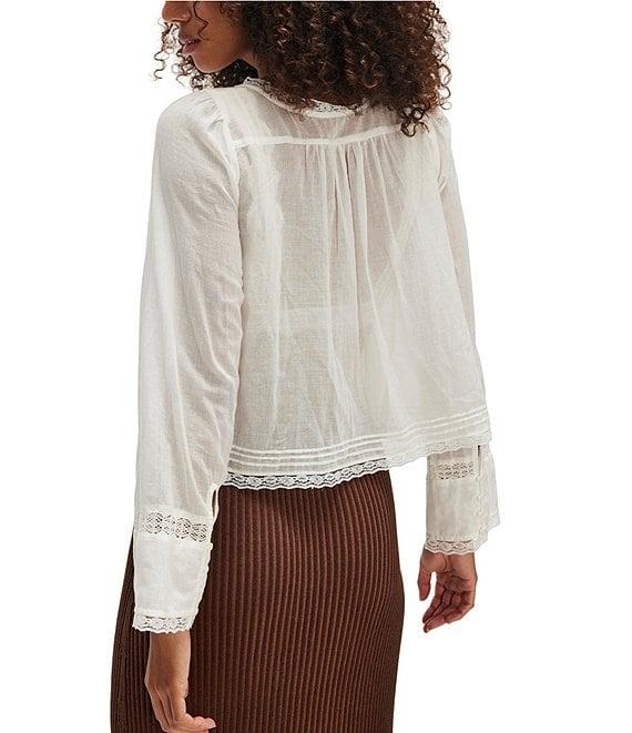Free People Long Sleeve Evermore Scoop Neck Long Sleeve Lace Top Product Image