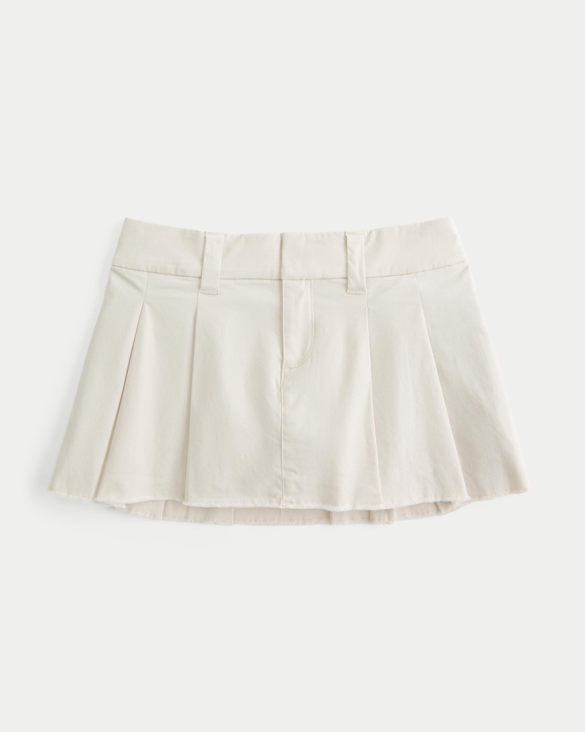 Low-Rise Pleated Poplin Mini Skort Product Image