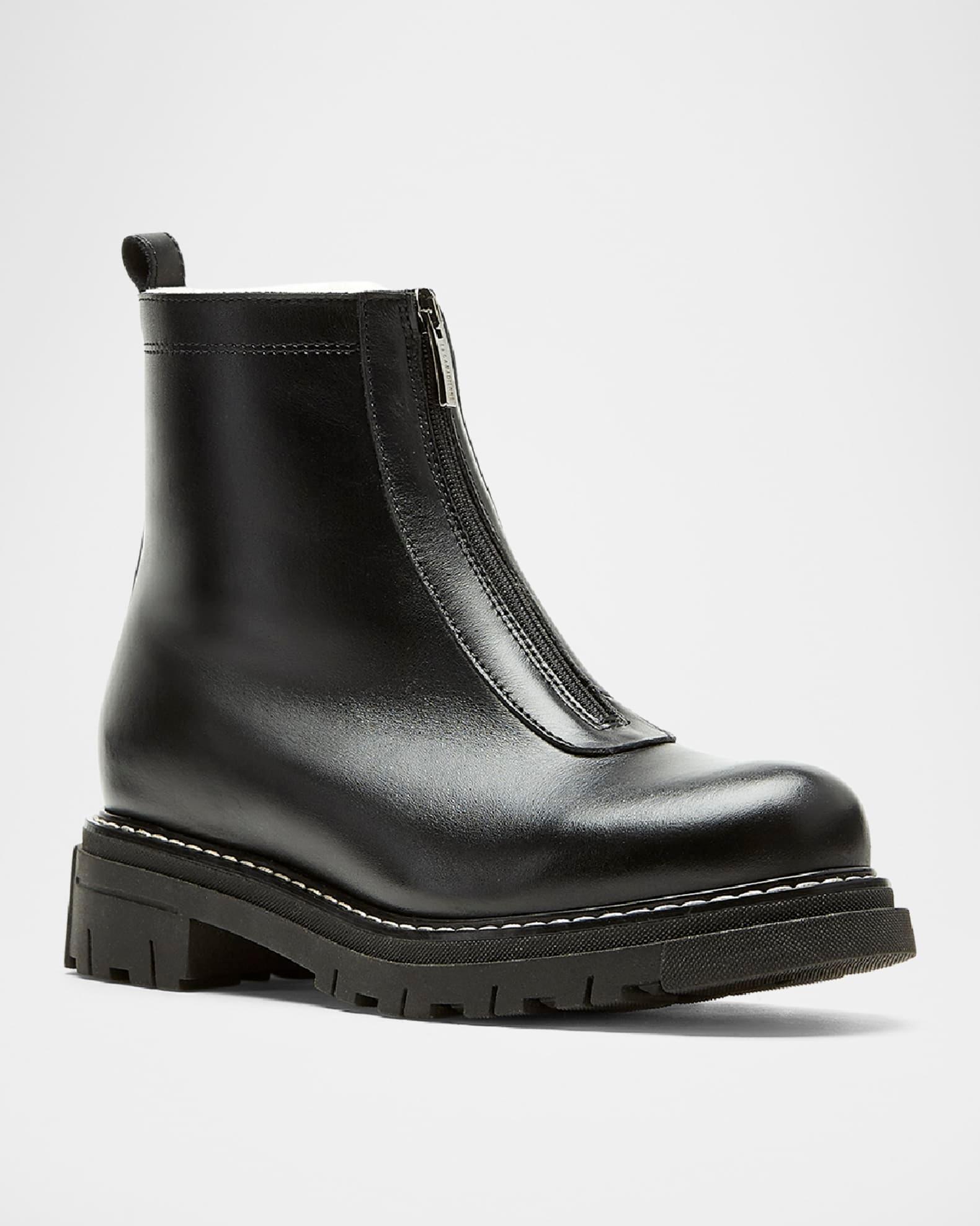 Deon Leather Zip-Up Ankle Booties Product Image