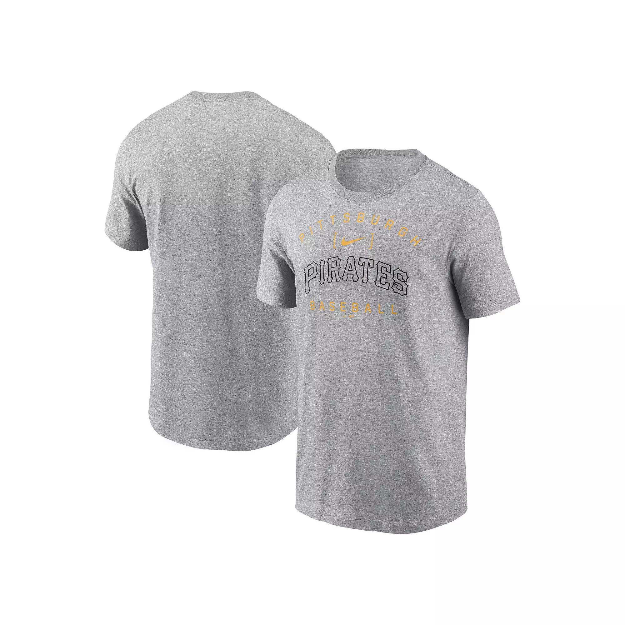 Men's Nike Heather Gray Pittsburgh Pirates Home Team Athletic Arch T-Shirt,  Product Image