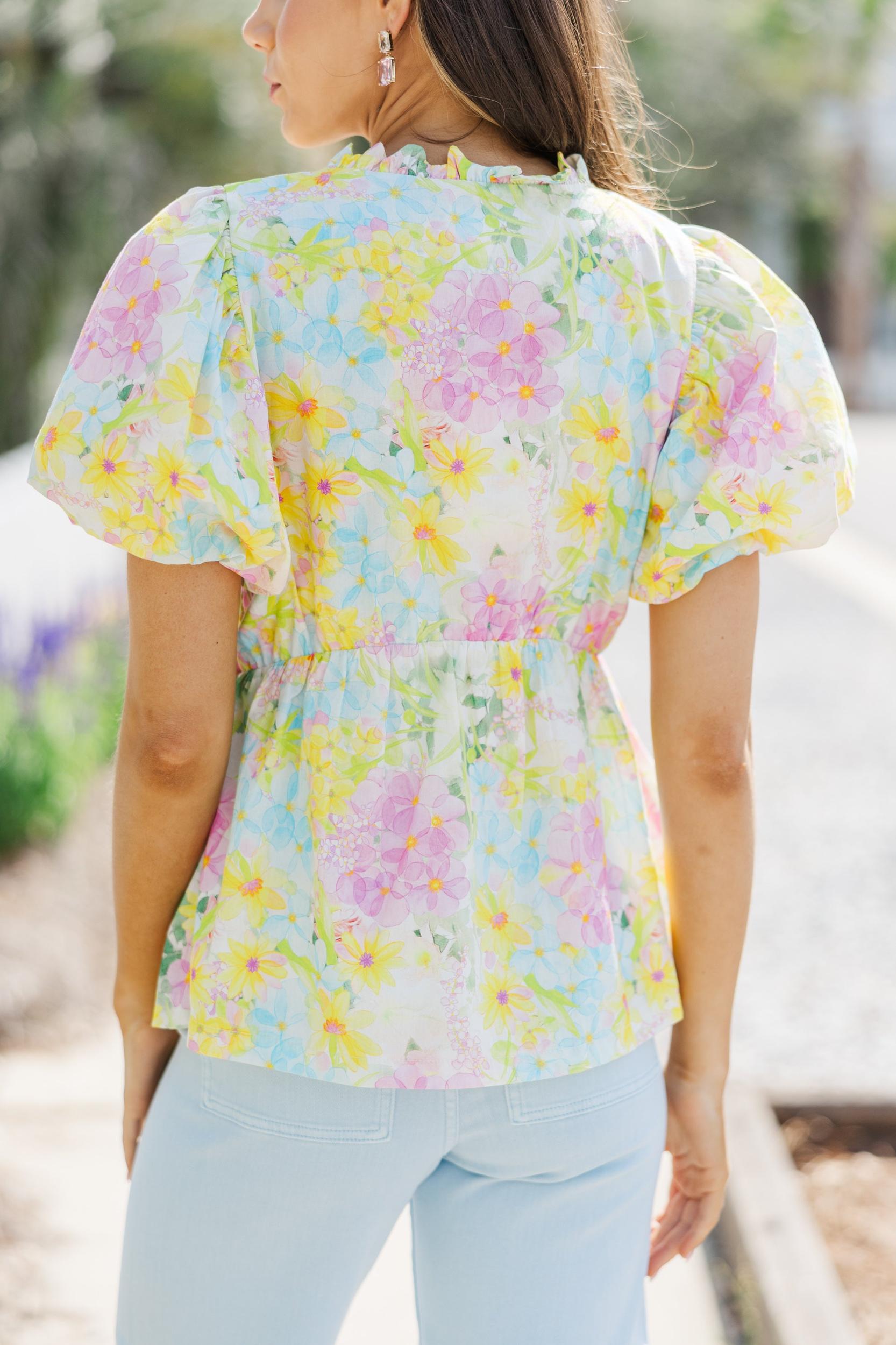 With Love And Joy Yellow Floral Blouse Female Product Image