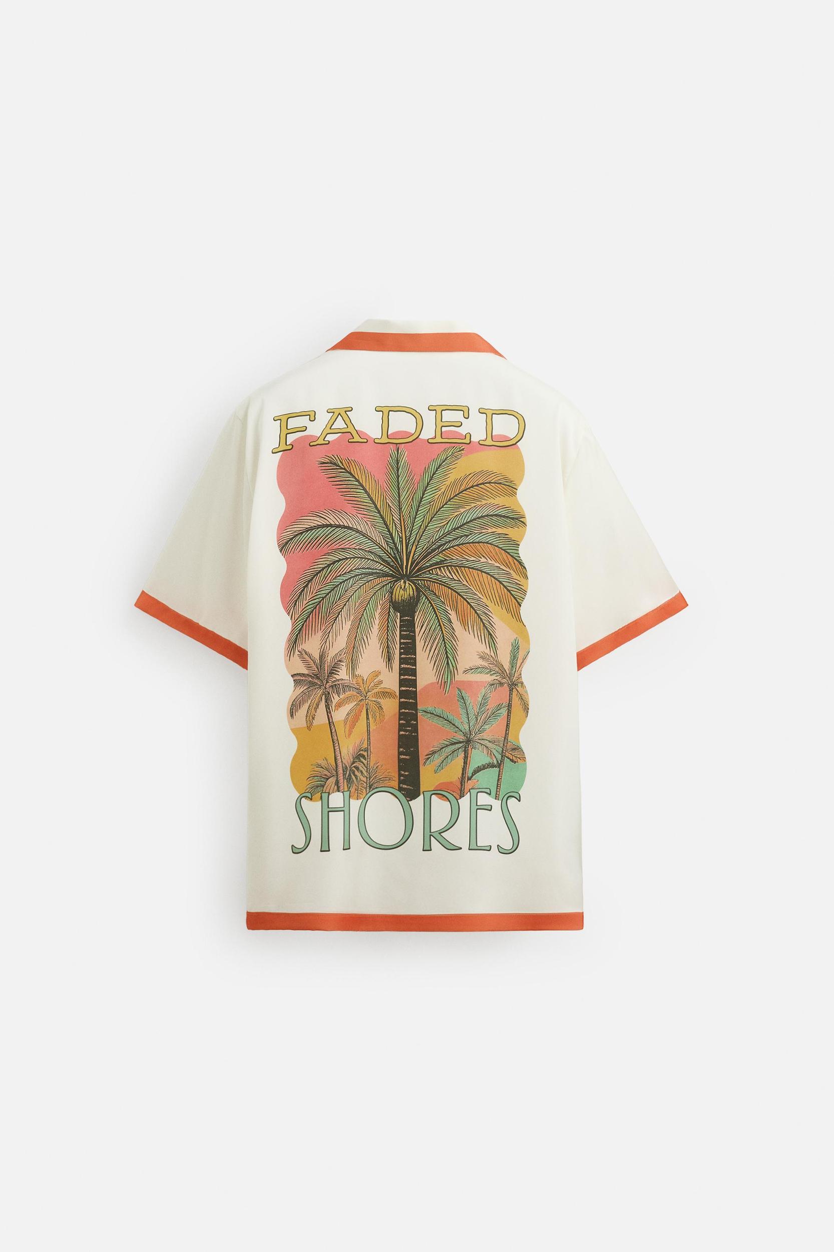 CONTRAST STRIPE SATIN SHIRT Product Image