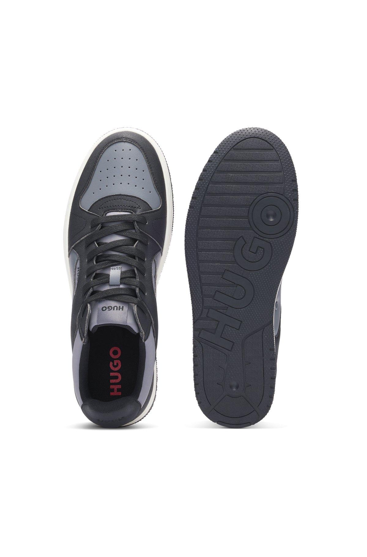 Low-top trainers with faux leather Product Image