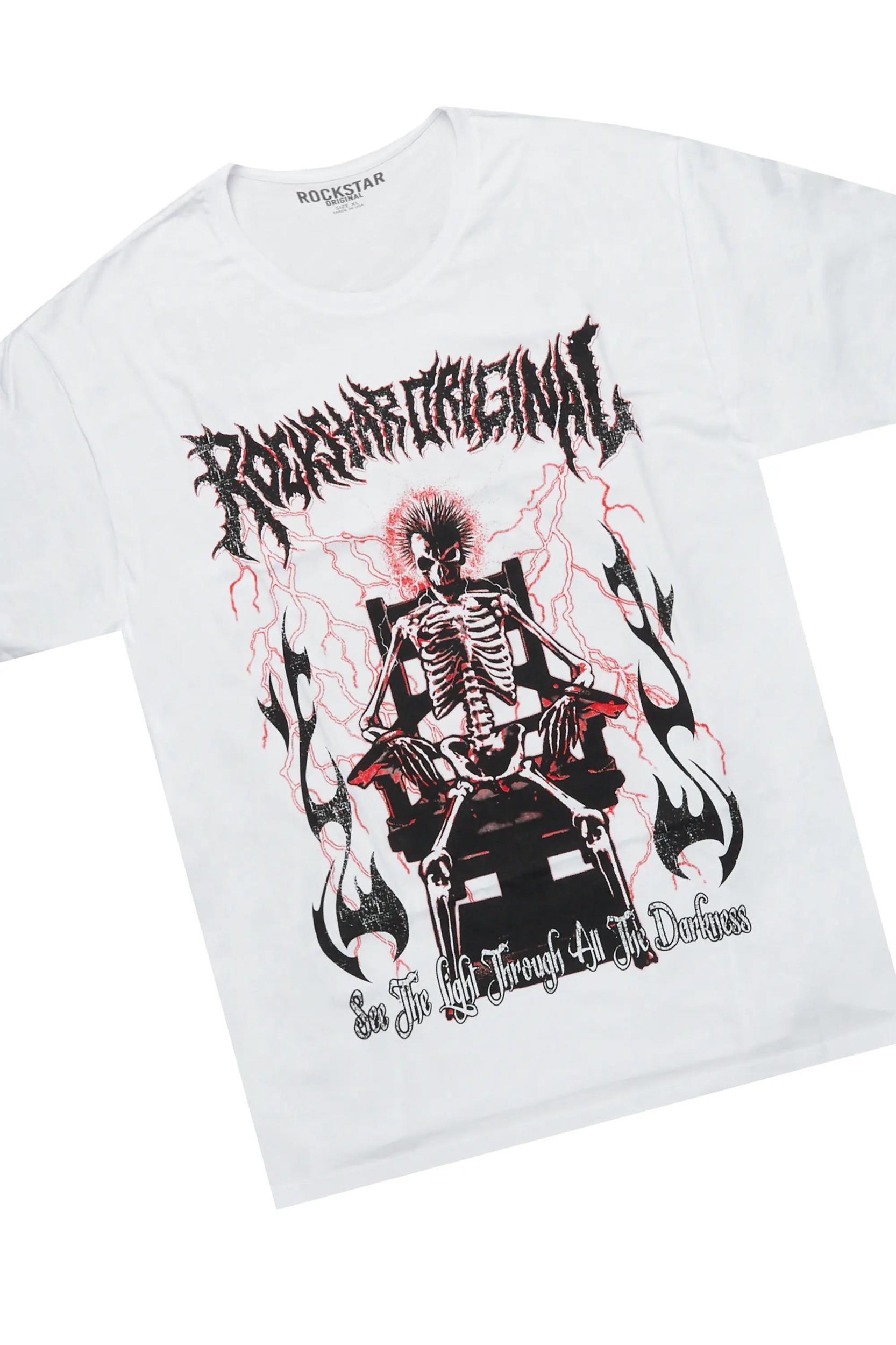 Deathrow White/Red T-Shirt/Stacked Flare Pant Set Male Product Image