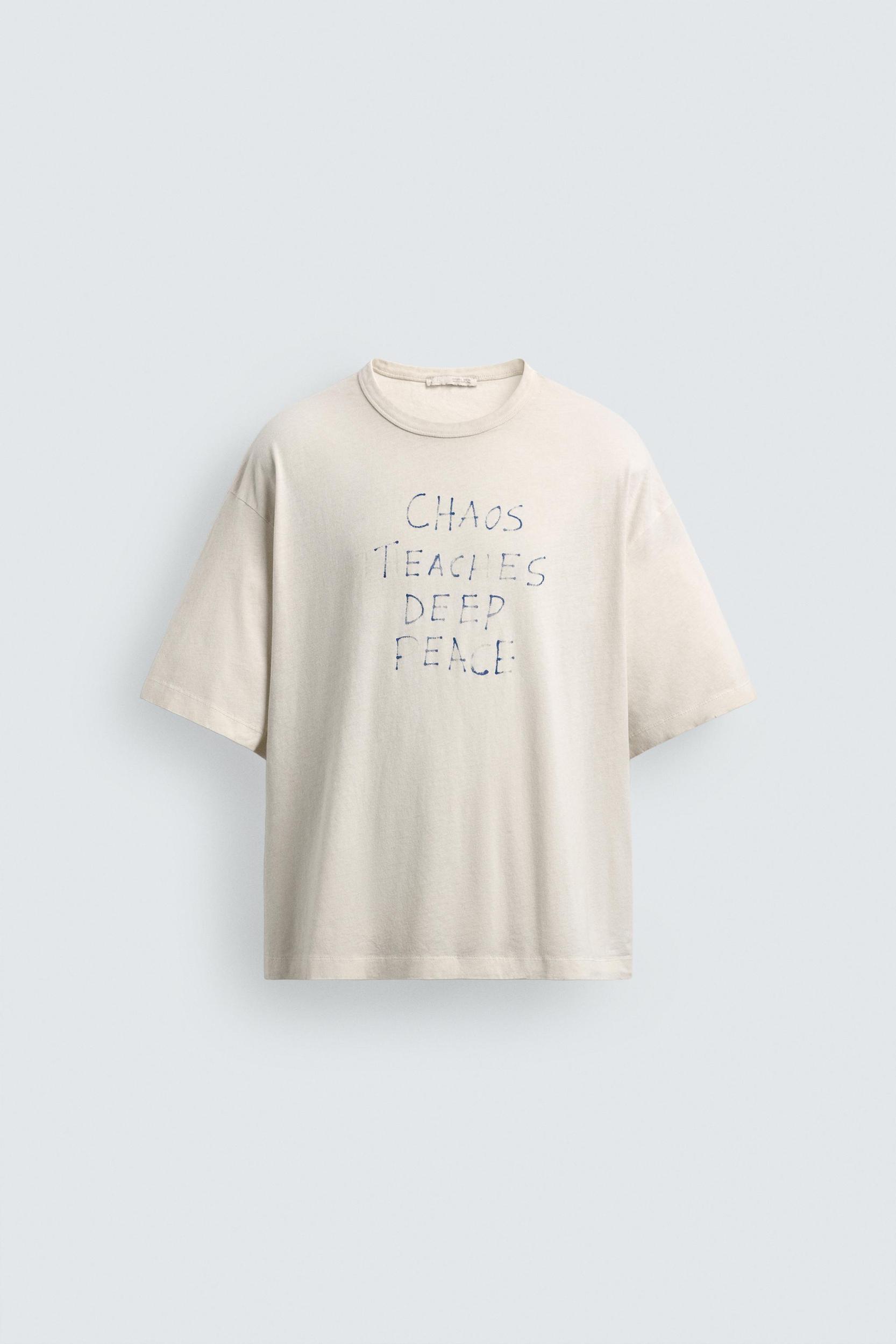 WASHED MARKER TEXT T-SHIRT Product Image