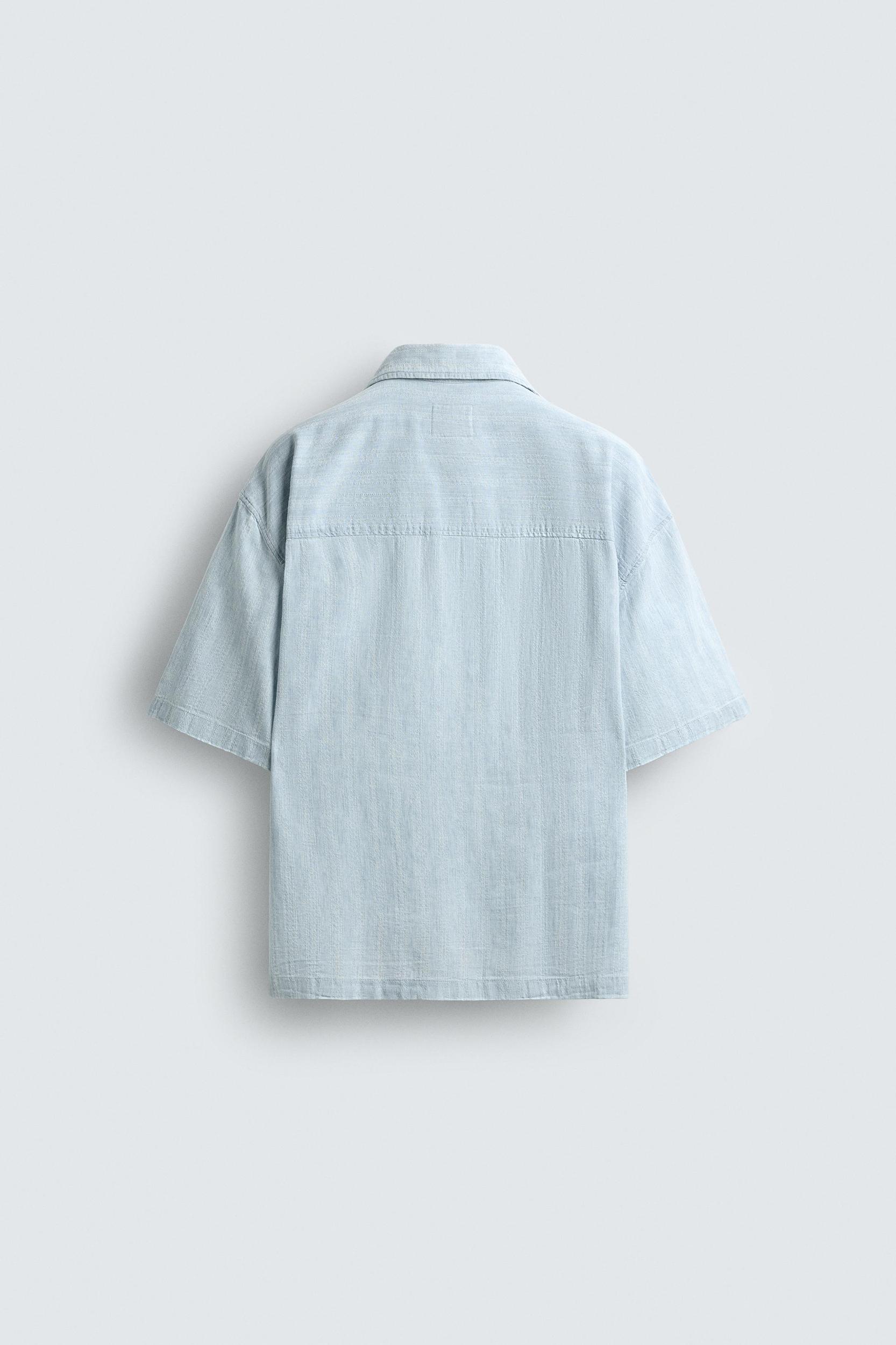WASHED JACQUARD STRIPED SHIRT Product Image