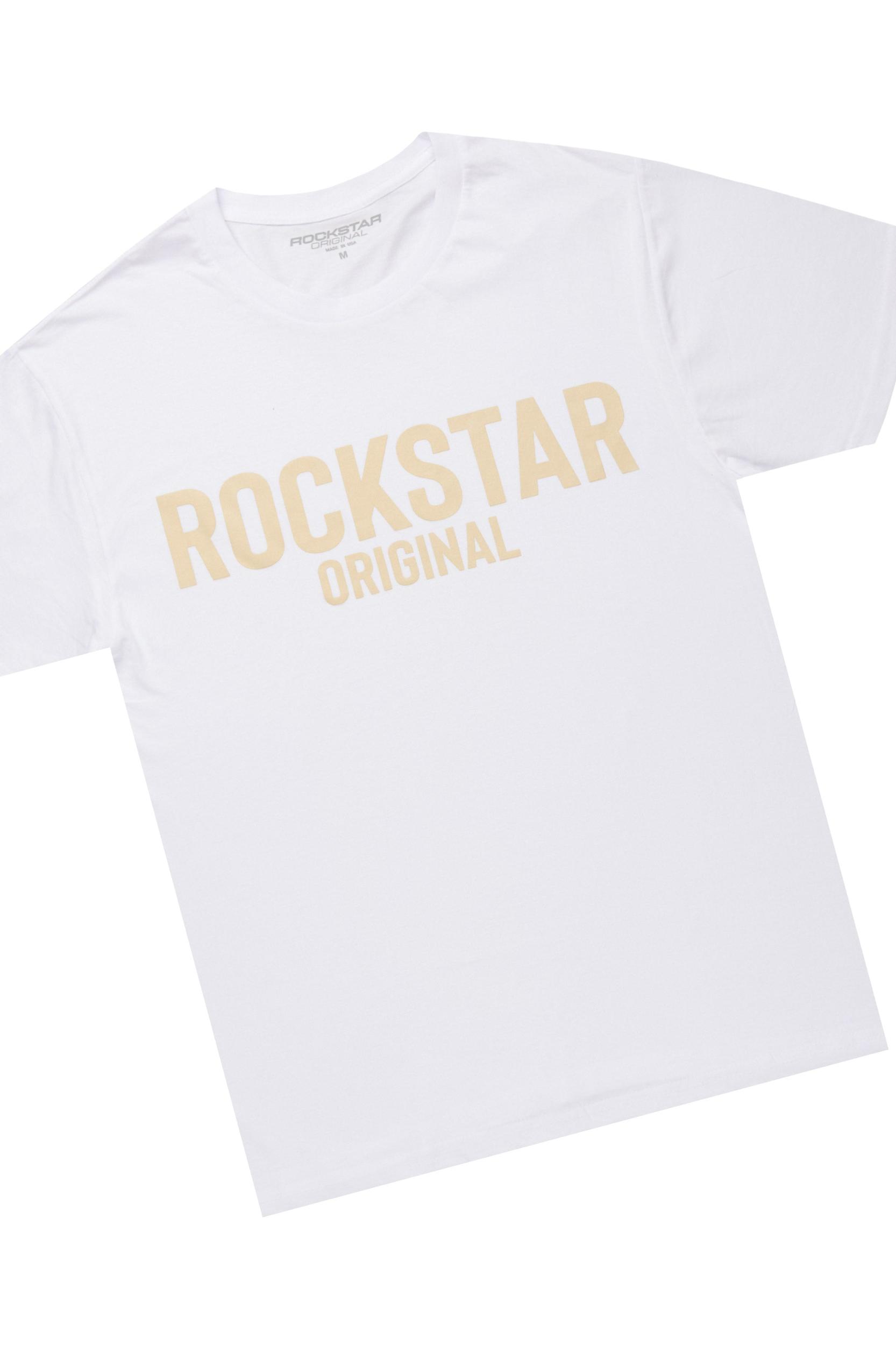 Sana White/Beige T-Shirt Short Set Male Product Image