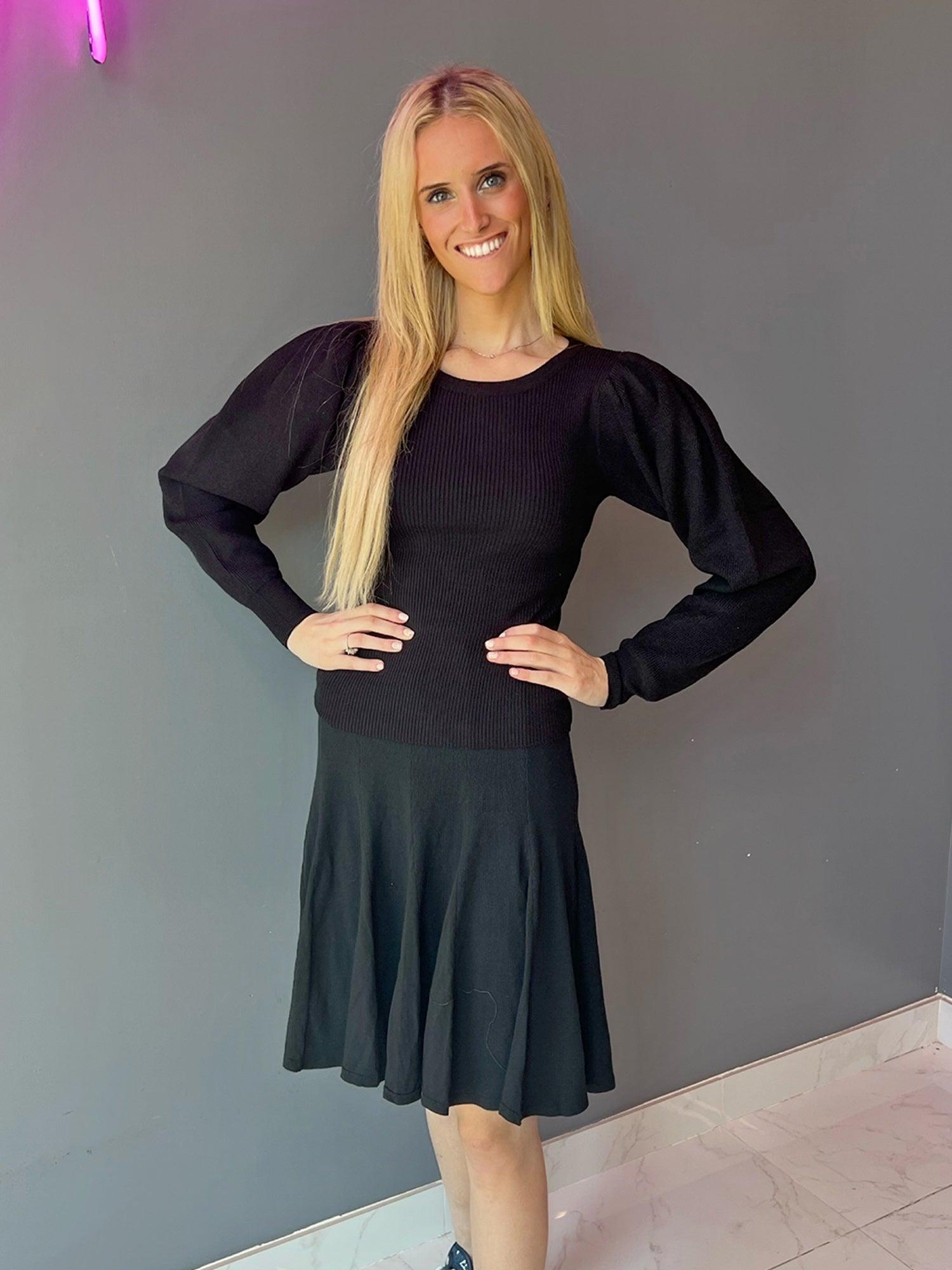 Wild Pony Ribbed Puff Sleeve Top Product Image