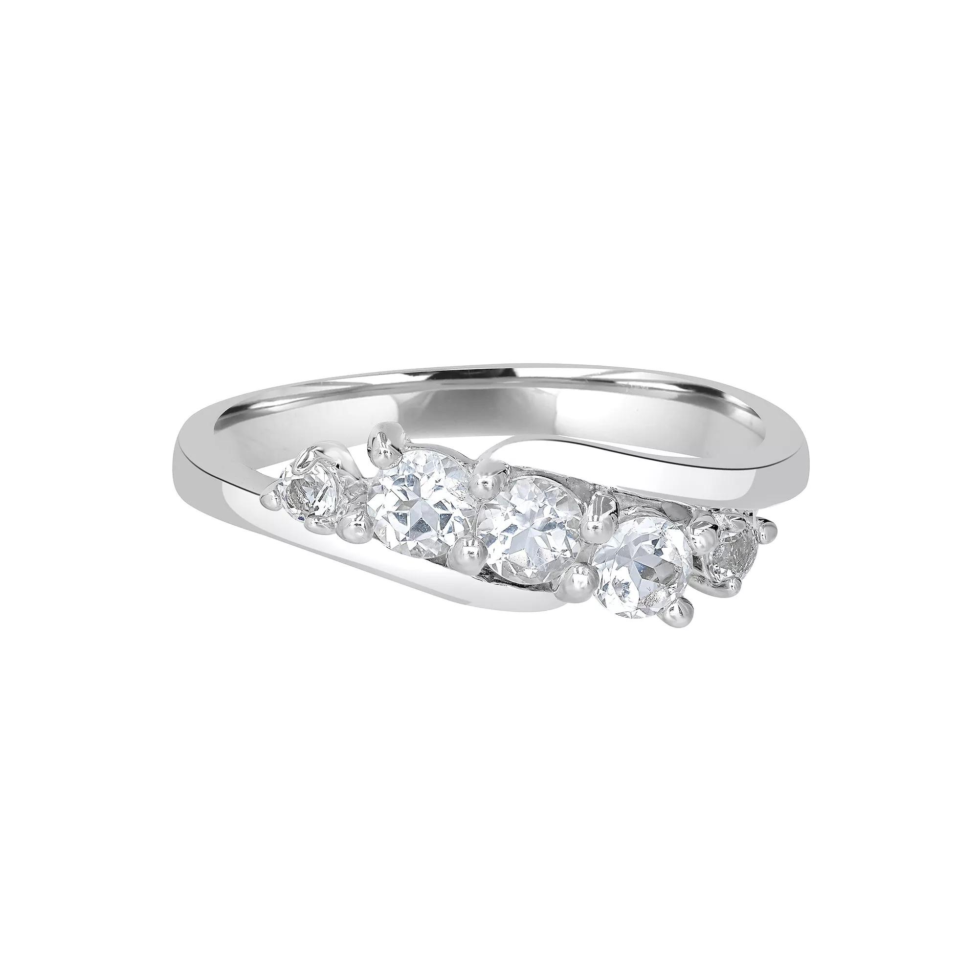 Gemistry Sterling Silver Stone Wave Ring, Women's,  Product Image