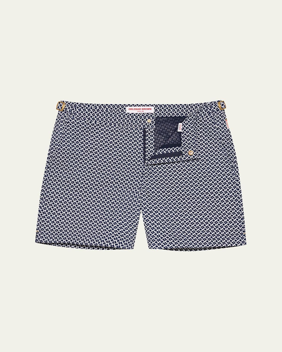 Mens Bulldog Roda Geometric Jacquard Swim Shorts Product Image