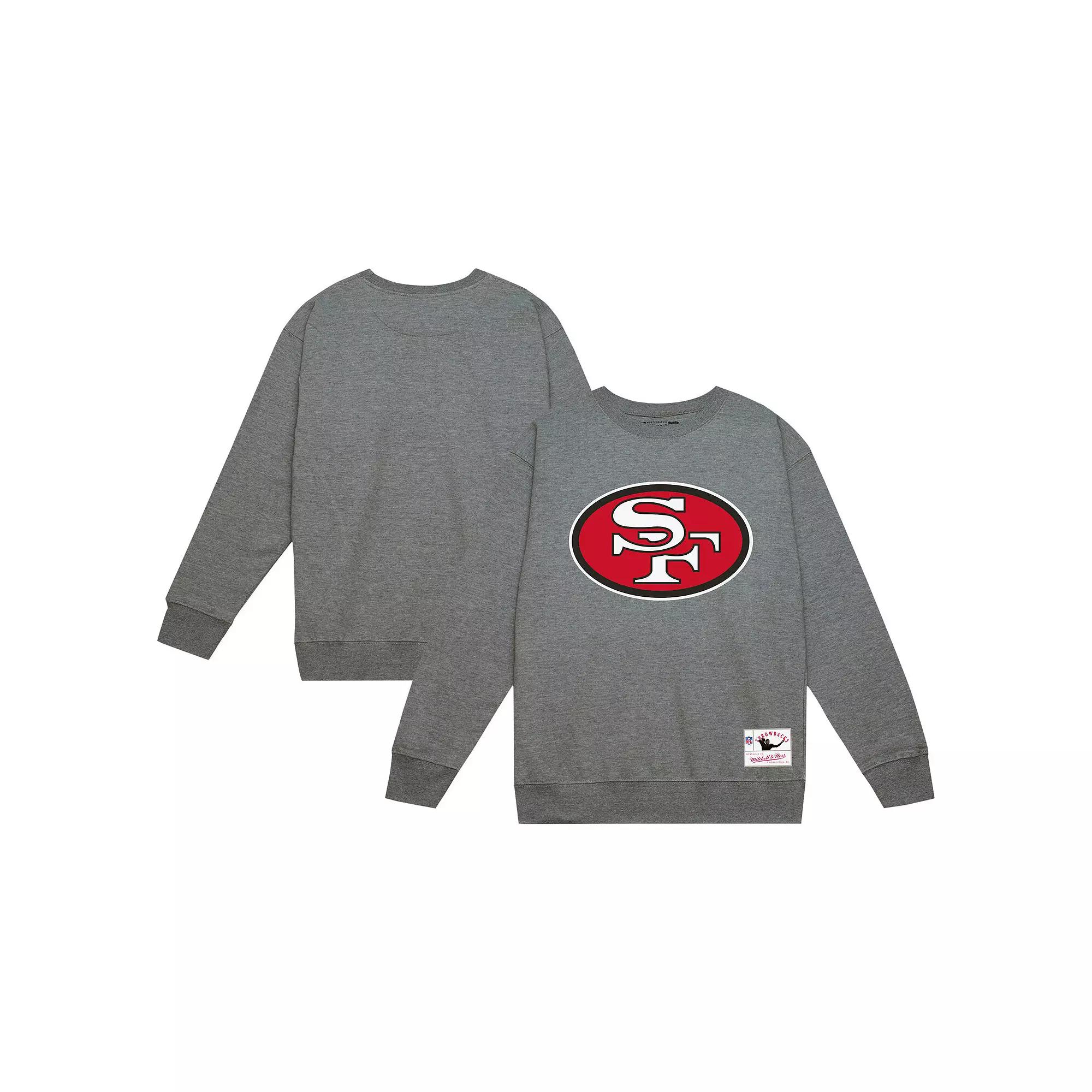 Men's Mitchell & Ness Heather Gray San Francisco 49ers Basic Fleece Pullover Sweatshirt, Size: Medium, Grey Product Image