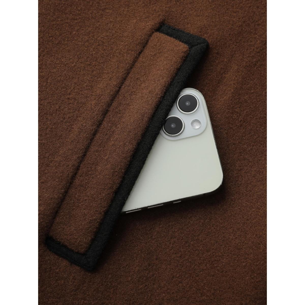 Plus Size Metal Detail Pockets Jacket Women Yellowishbrown Button Slanted pocket Casual Jackets BloomChic 28/5X Product Image