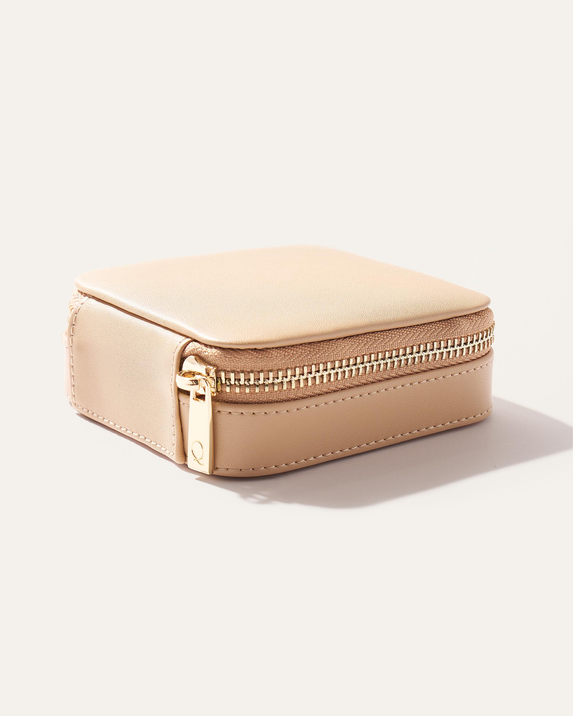 Quince | Women's Leather Jewelry Travel Case in Beige Product Image