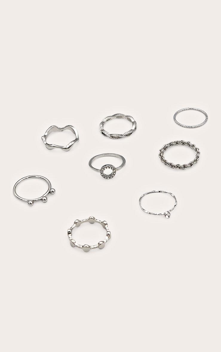 Silver Assorted Shape Twist Ring Set Product Image