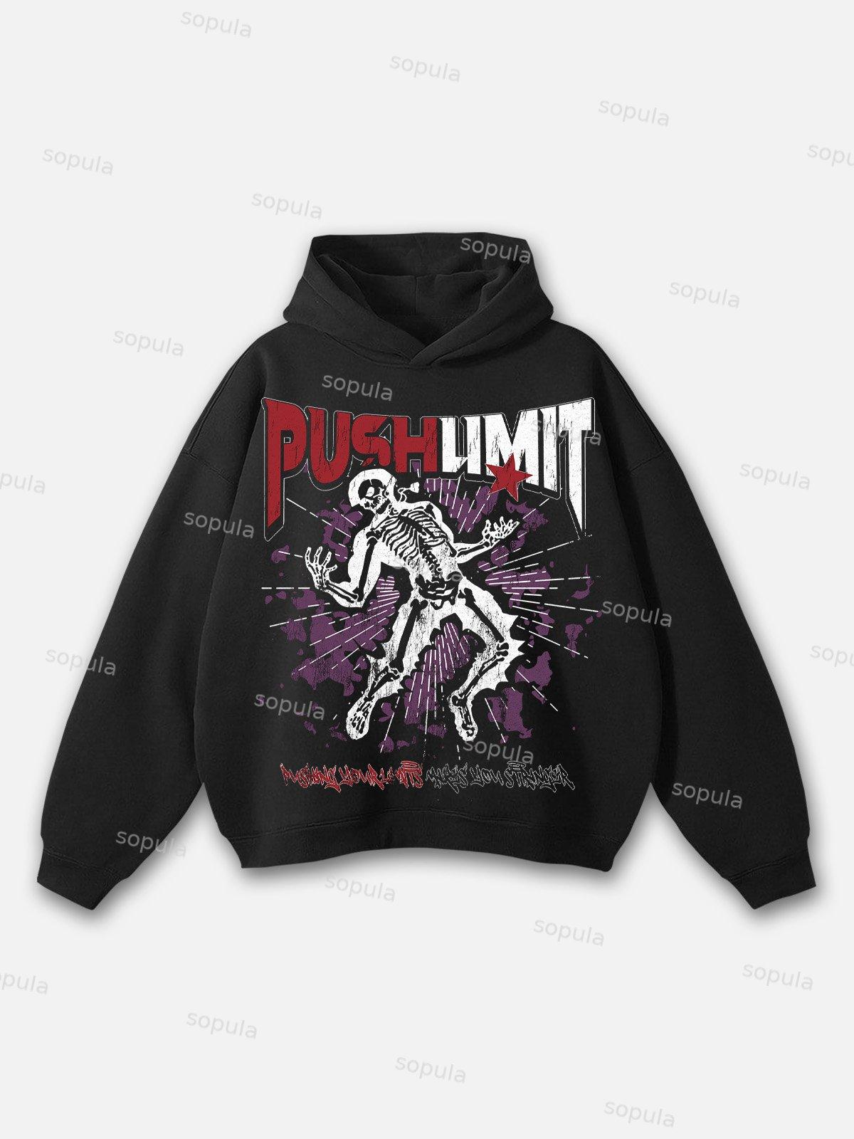 Sopula Greygods Gray Five Nine G59 Skull Graphics Pocketless Hoodie Product Image