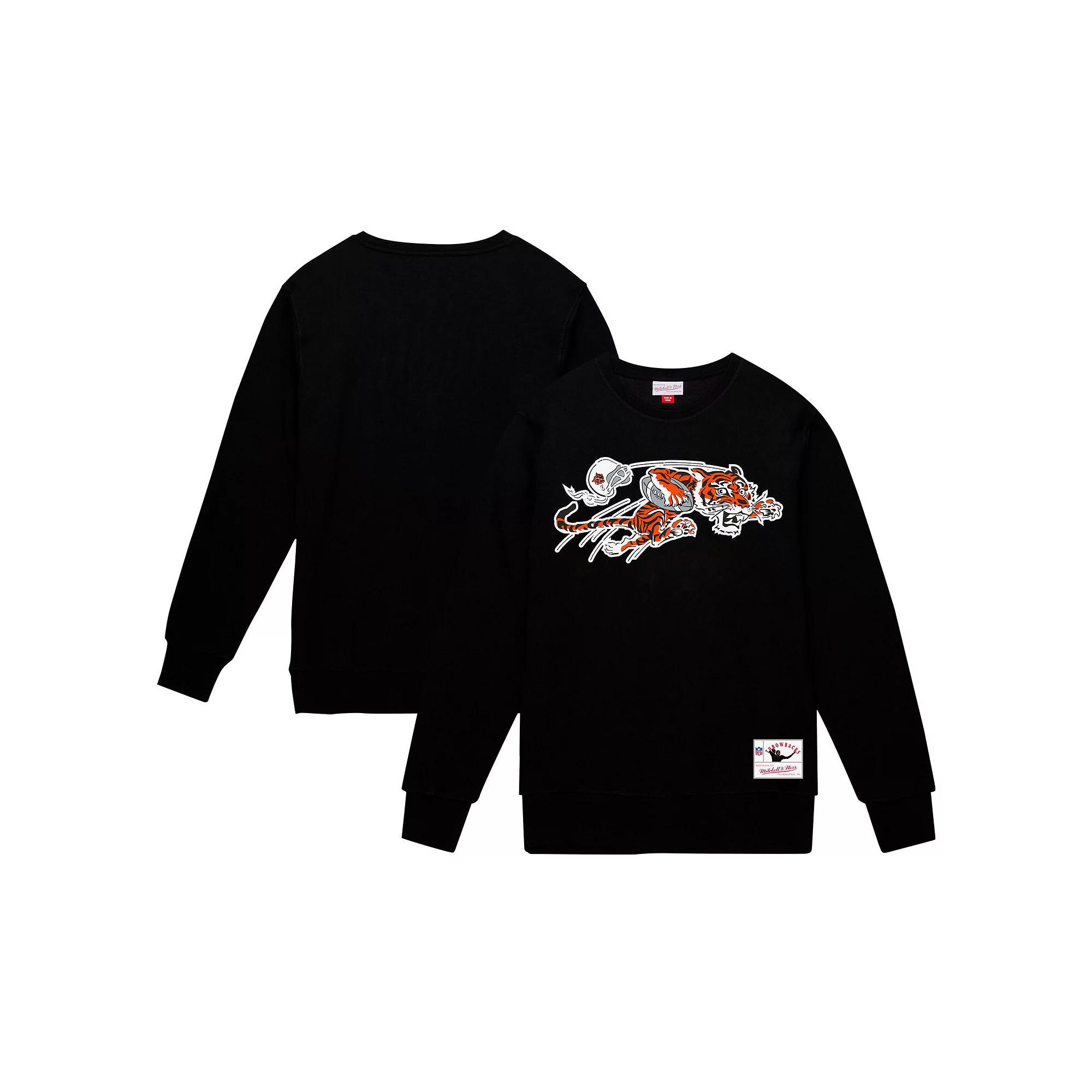 Men's Mitchell & Ness Black Cincinnati Bengals Basic Fleece Pullover Sweatshirt, Size: XL Product Image