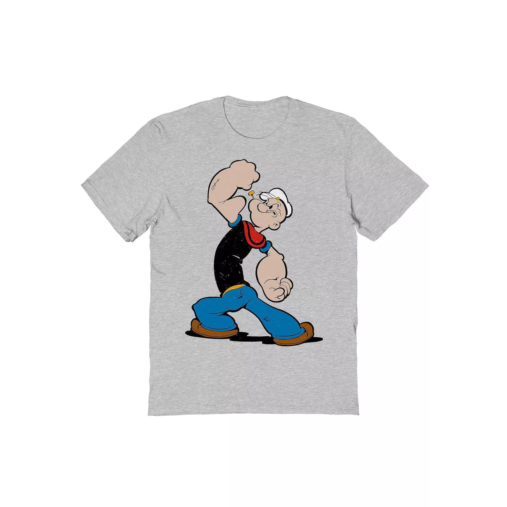 Men's Popeye Muscle Pose Graphic Tee, Size: XXL, Sport Gray Product Image
