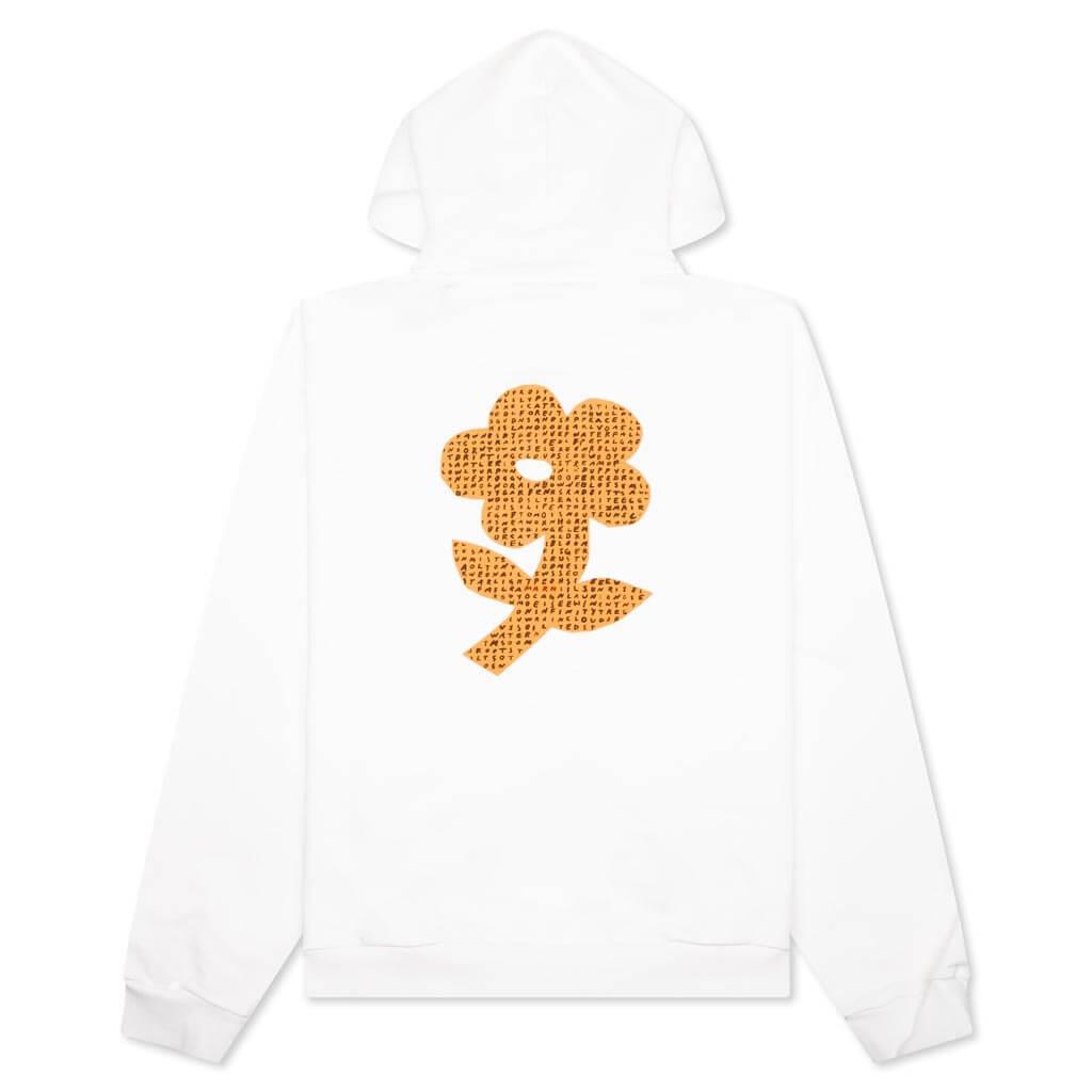 Organic Cotton Hoodies With Wordsearch Flower Print - Natural White Male Product Image
