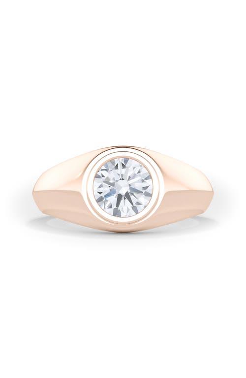HauteCarat Men's Round Brilliant Lab Created Diamond Ring in 2.00 Ctw 18K Rose Gold at Nordstrom, Size 6 Product Image