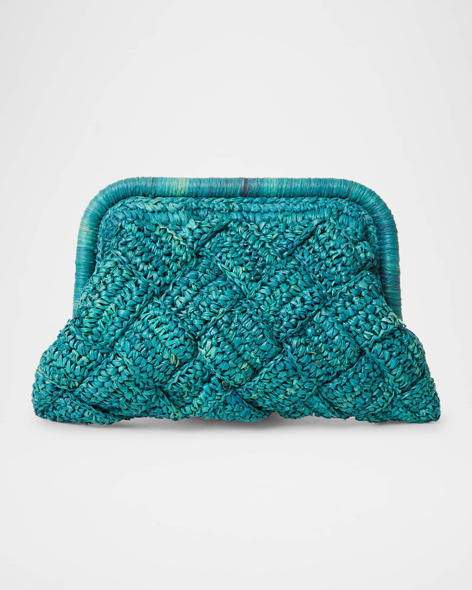 Gigi Framed Woven Raffia Clutch Bag Product Image